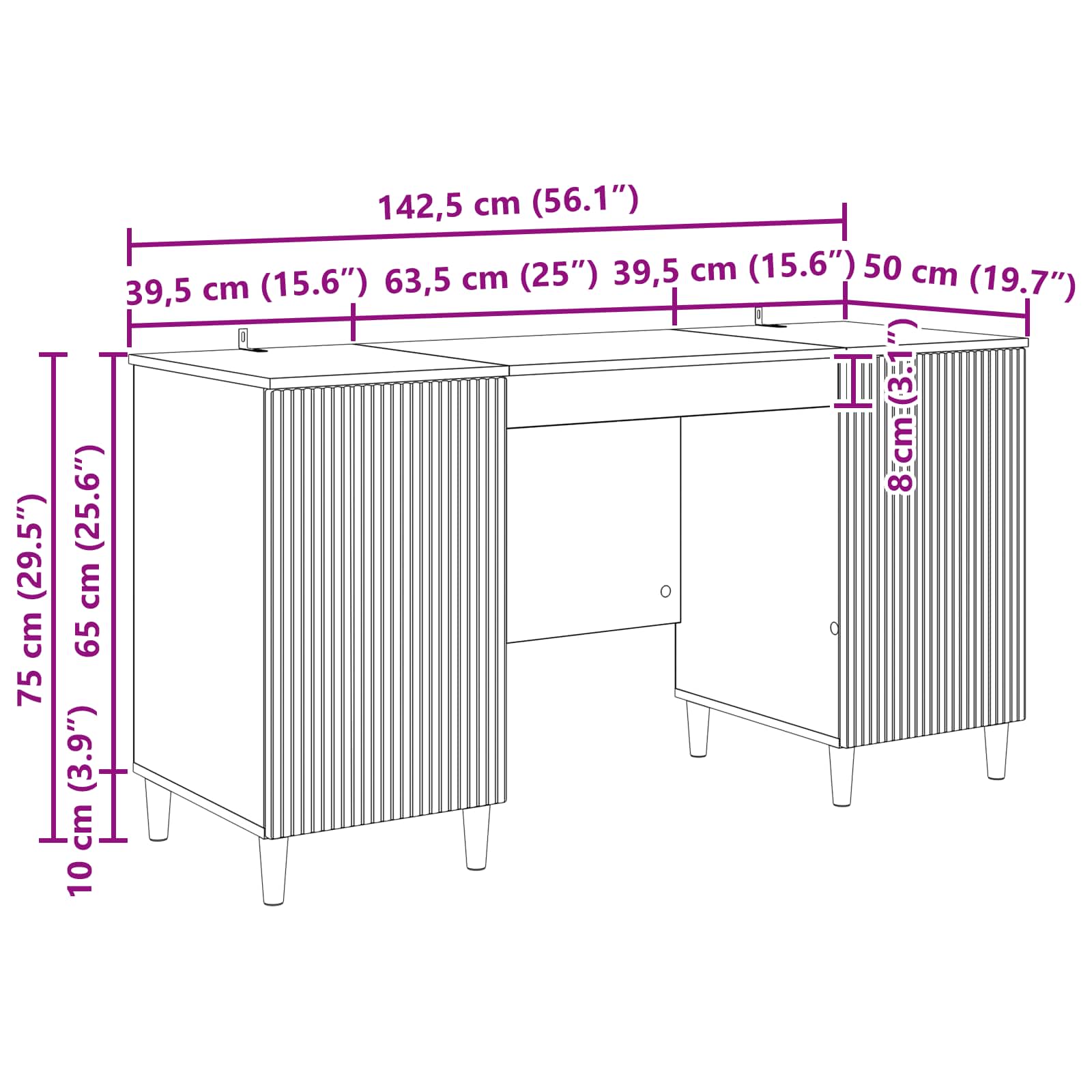 Stol s policom Siva sonoma 142,5 x 50 x 75 cm Konstruirano drvo