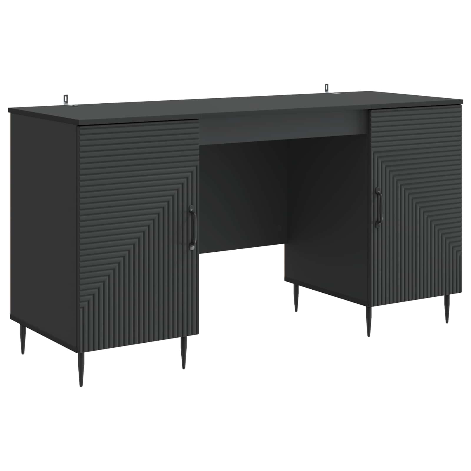 Stol s policom Crna 142,5 x 50 x 75 cm Konstruirano drvo