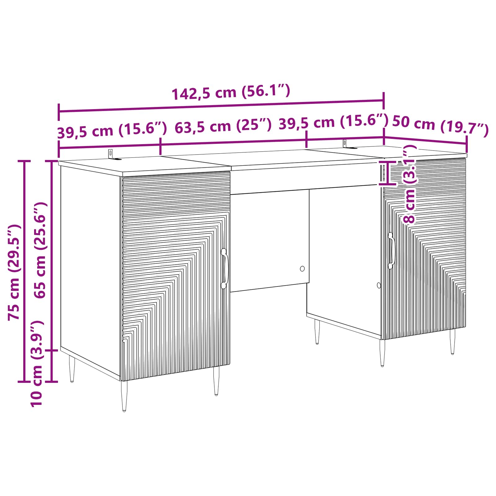 Stol s policom Crna 142,5 x 50 x 75 cm Konstruirano drvo
