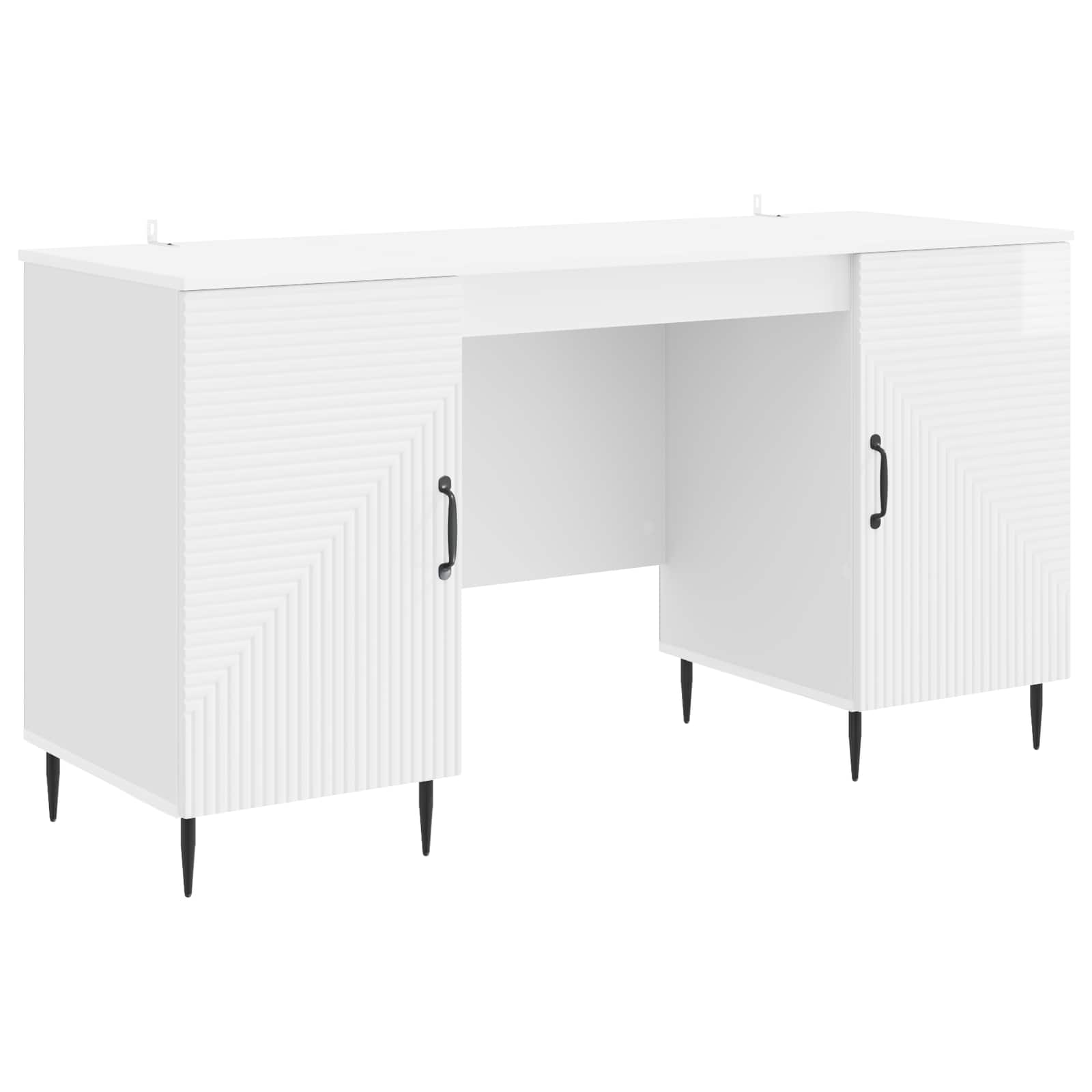 Stol Bijela visokog sjaja 142,5 x 50 x 75 cm Konstruirano drvo