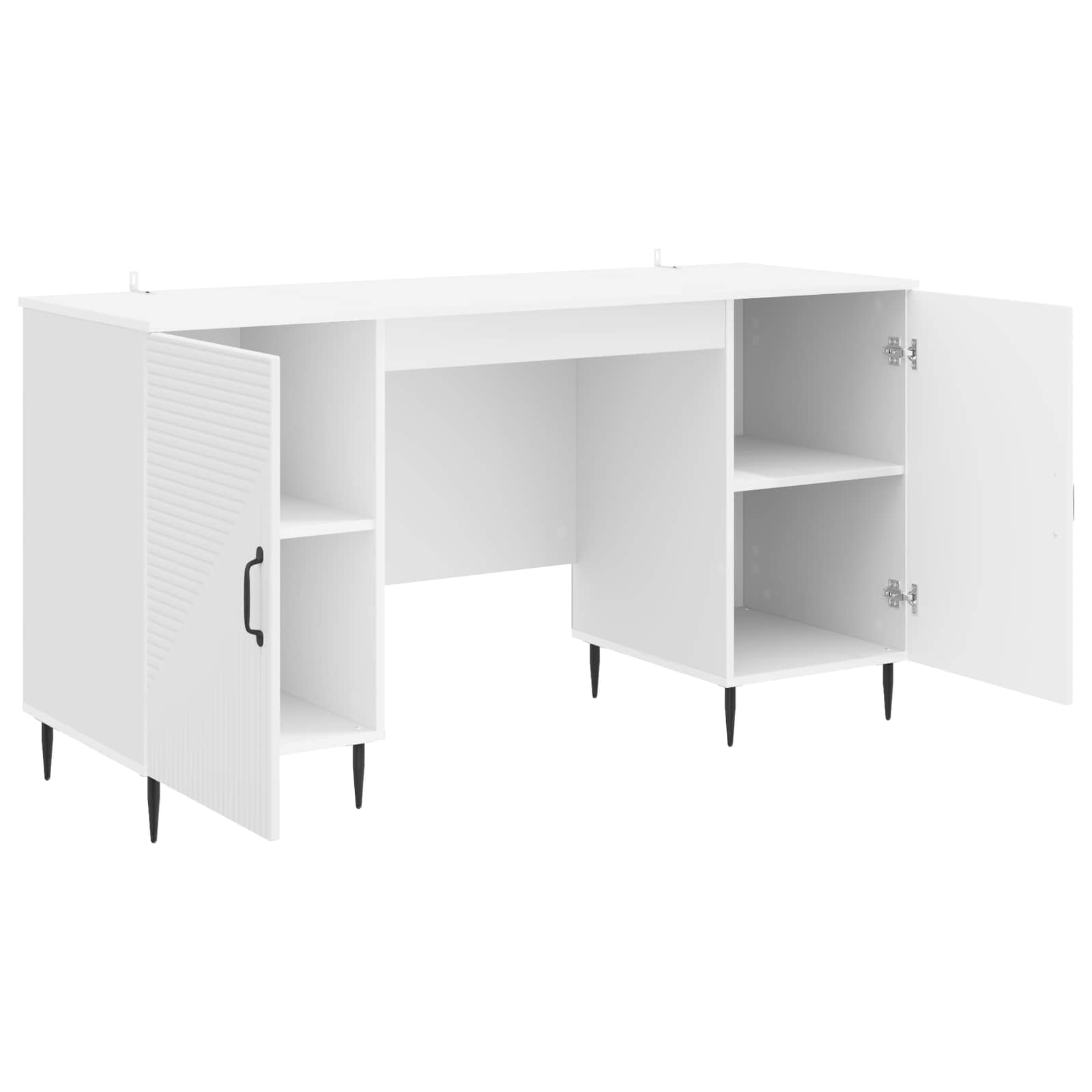 Stol Bijela visokog sjaja 142,5 x 50 x 75 cm Konstruirano drvo