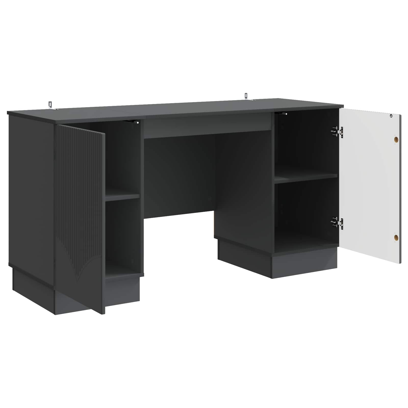 Stol s policom Crna 142,5 x 50 x 75 cm Konstruirano drvo