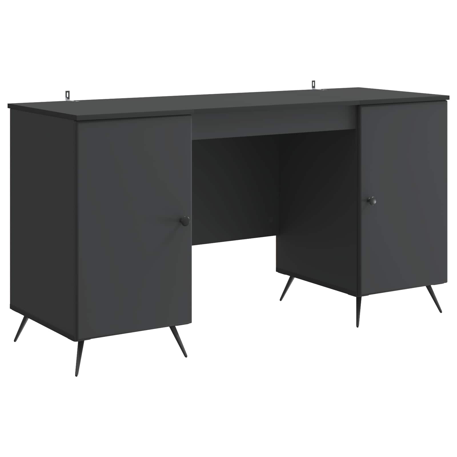 Stol s policom Crna 142,5 x 50 x 75 cm Konstruirano drvo