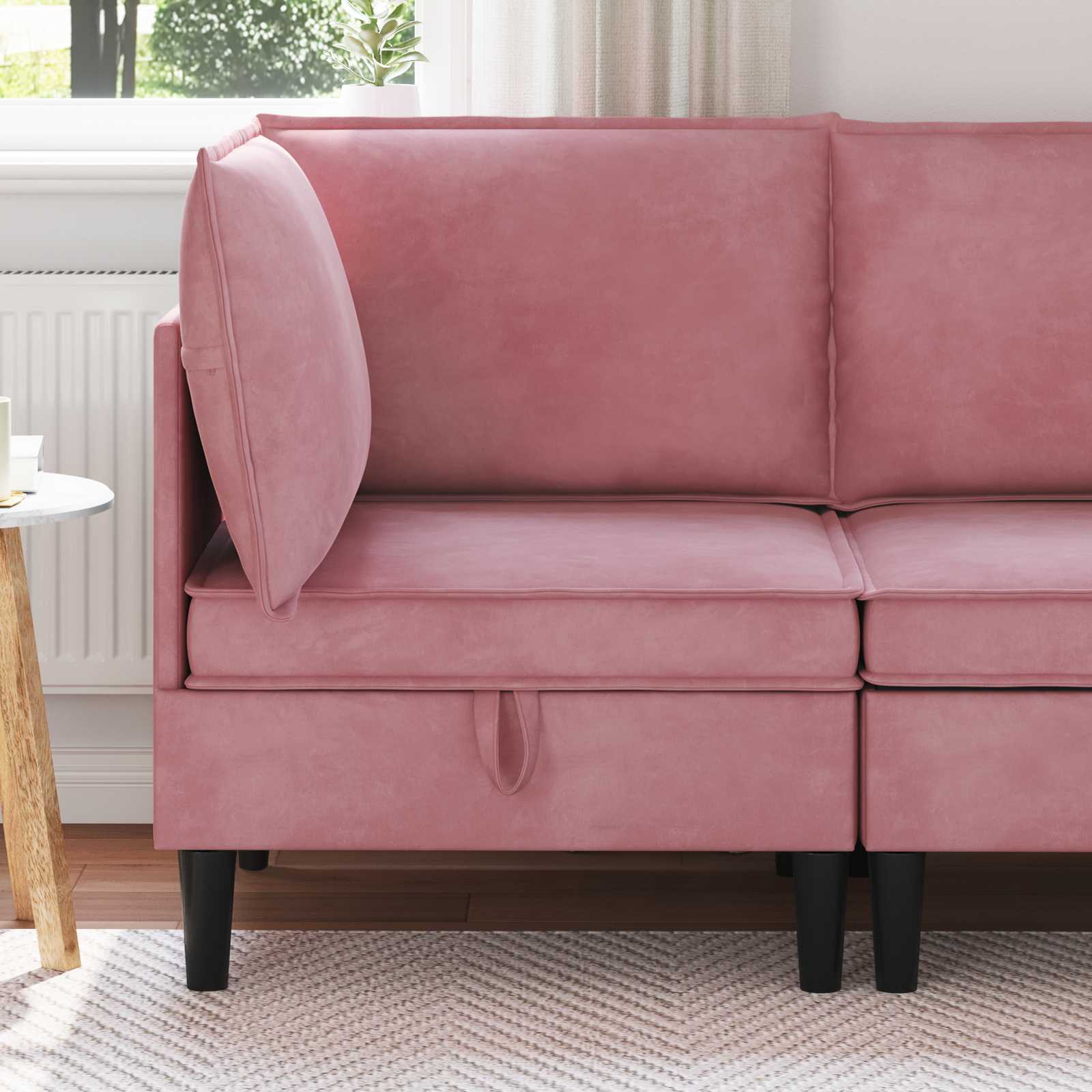 Sofa s pohranom Ružičasta Baršun