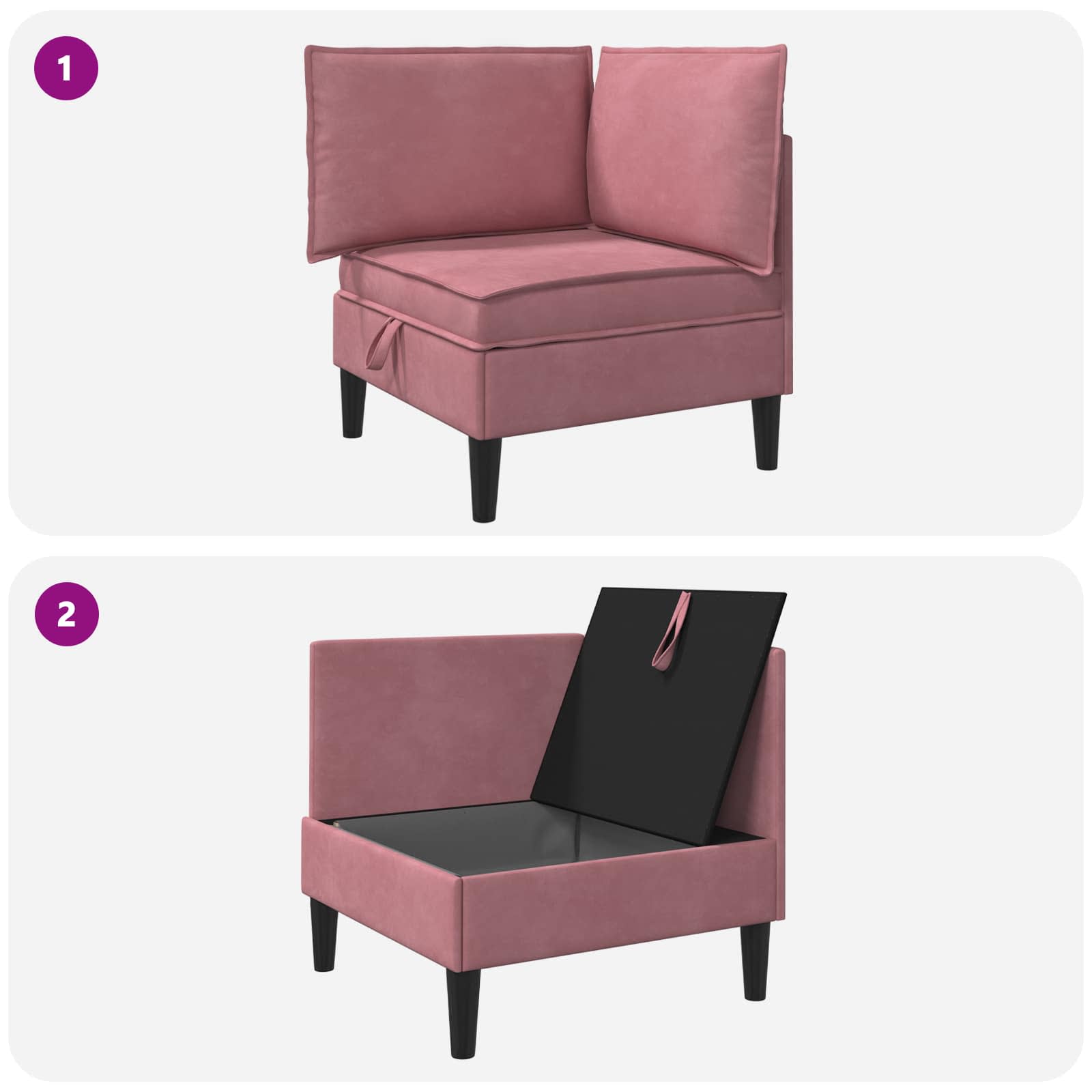 Sofa s pohranom Ružičasta Baršun
