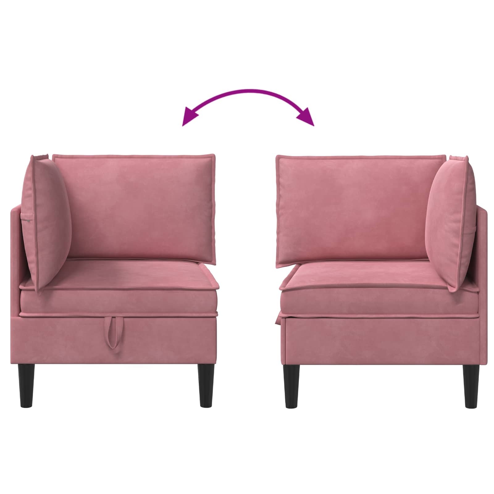 Sofa s pohranom Ružičasta Baršun
