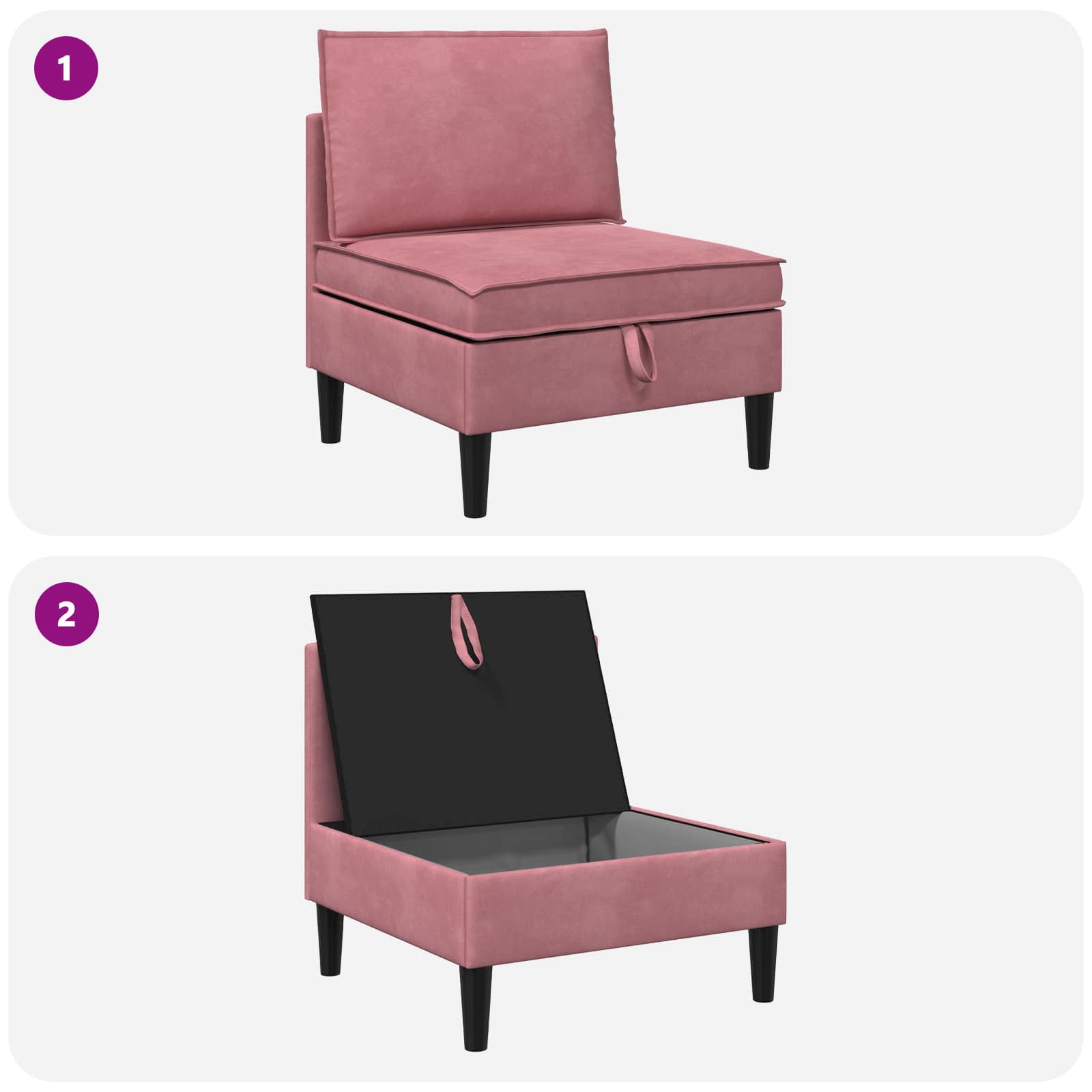Sofa s pohranom Ružičasta Baršun