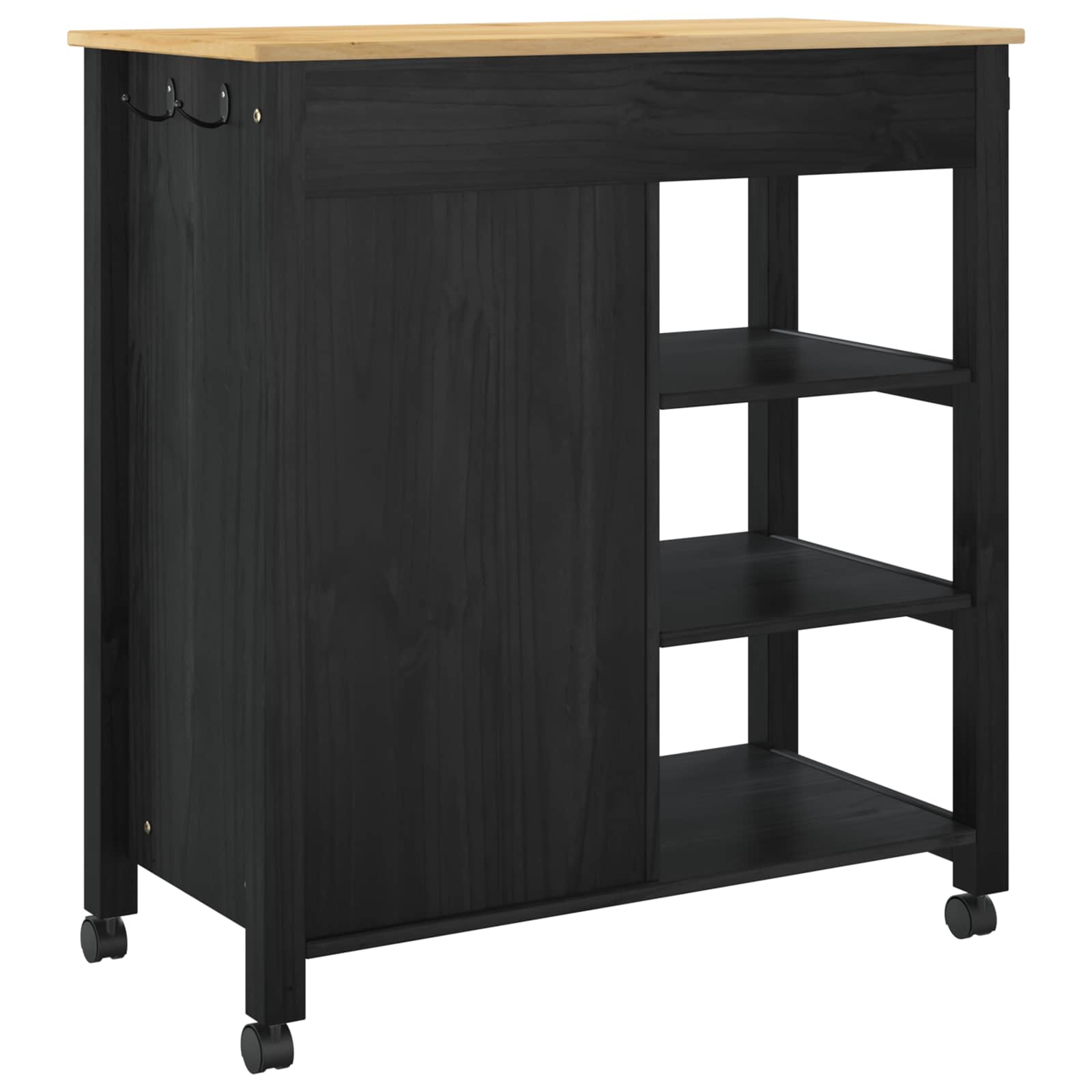 Kuhinjski kolica MONZA Crna 84 x 40 x 88,5 cm