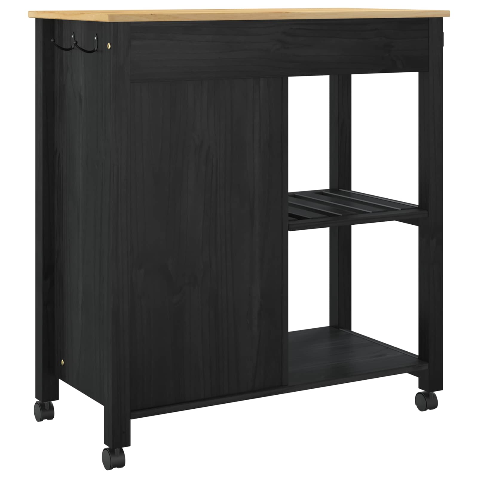 Kuhinjski kolica MONZA Crna 84 x 40 x 88,5 cm