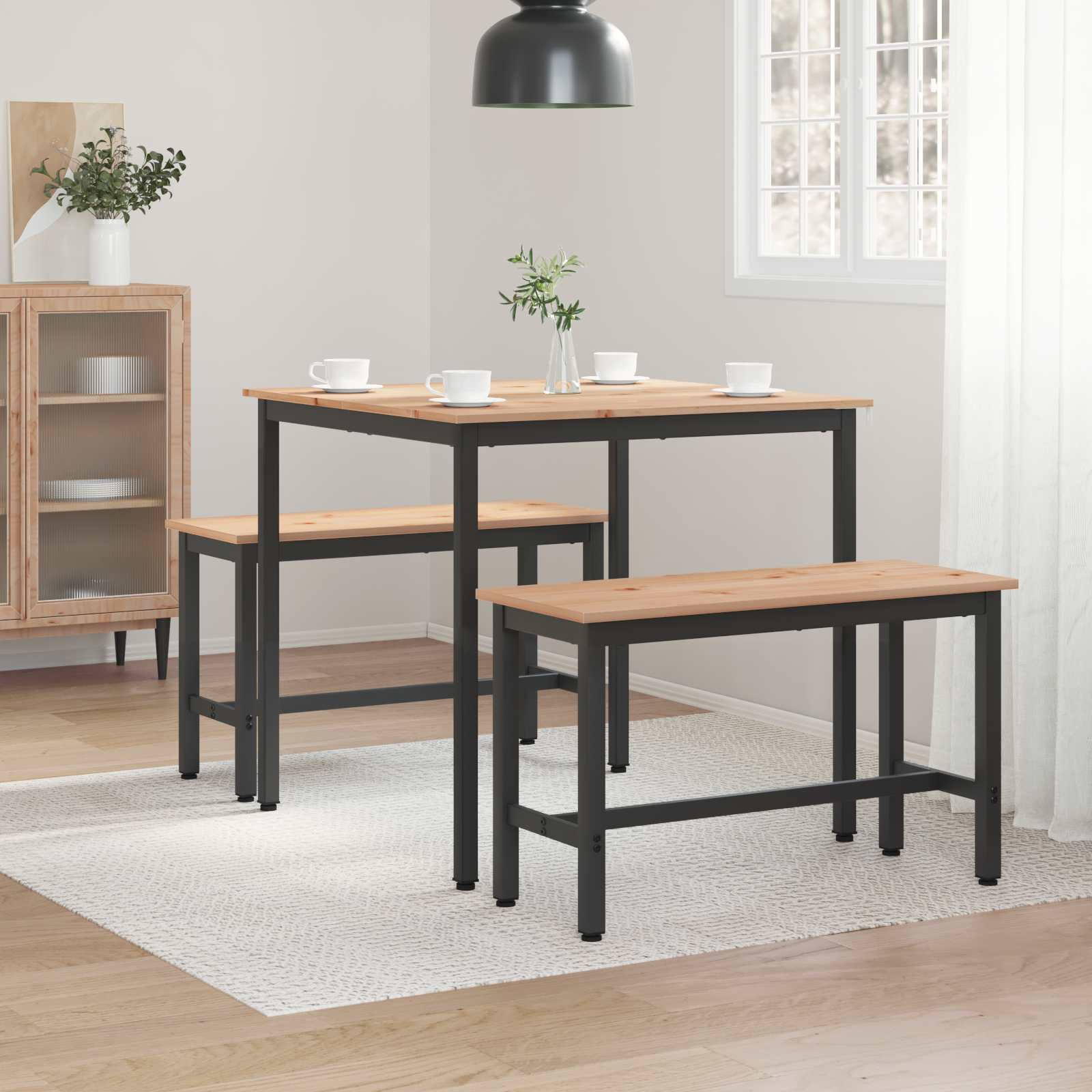 Stol za objedovanje Prirodna 80 x 80 x 75 cm Čvrsto borovo drvo