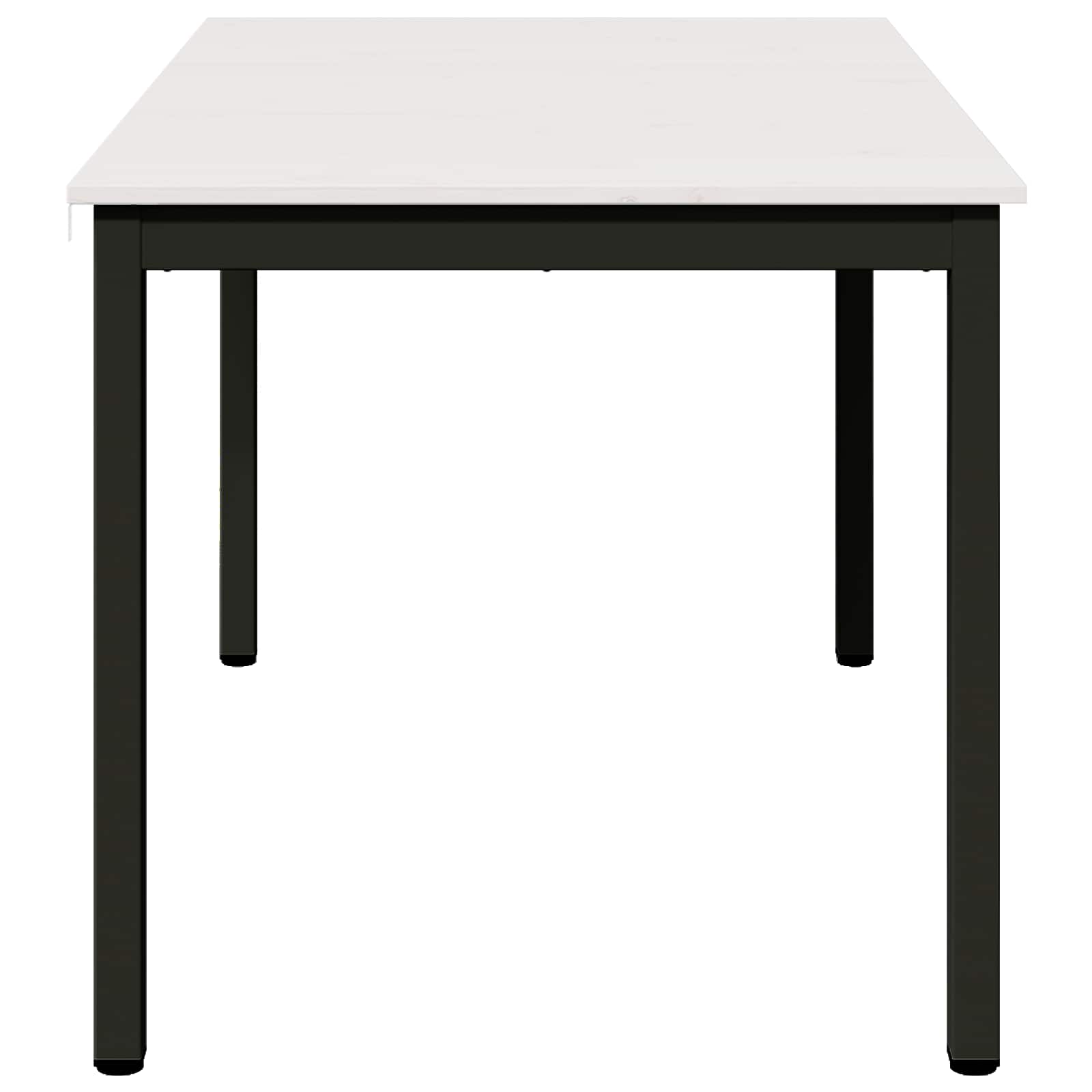 Stol za objedovanje Bijelo 140 x 80 x 75 cm Čvrsto borovo drvo