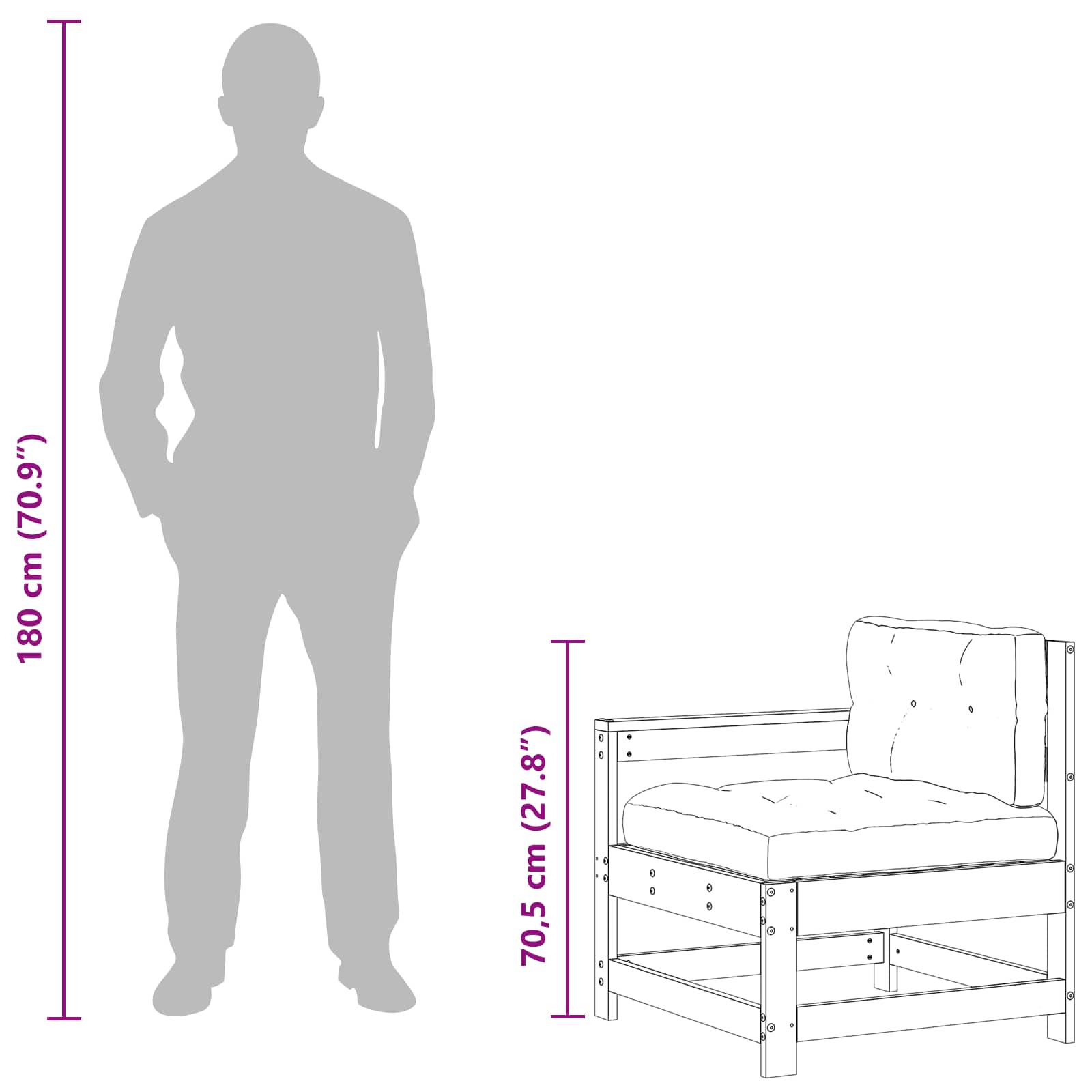 Sekcionalna sofa s jastukom Voštanosmeđa 190 x 62 x 70,5cm
