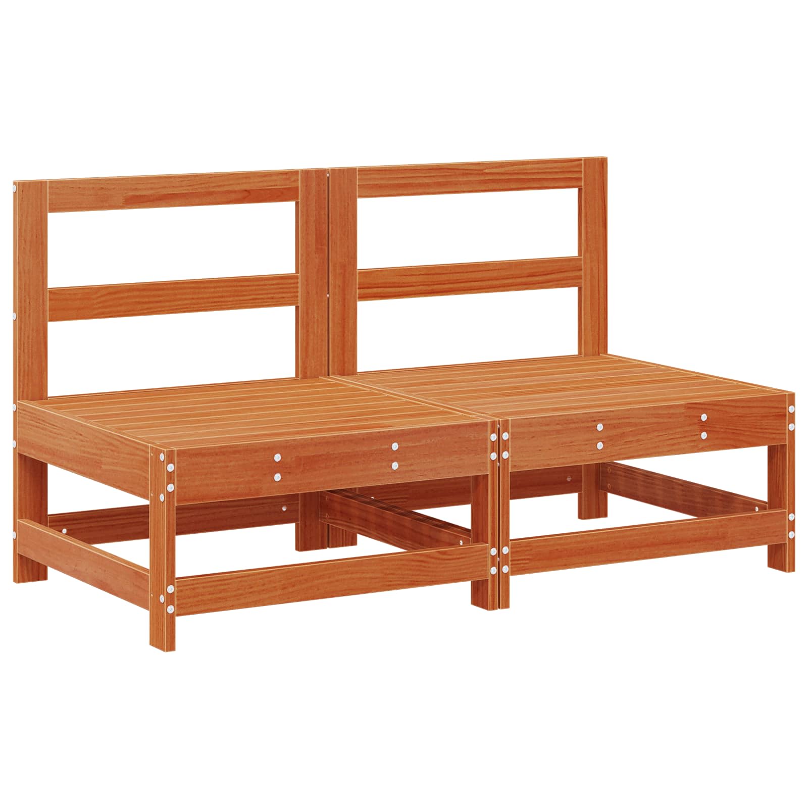 Srednji kauč za vrt Masivna borovina Vosak Smeđa