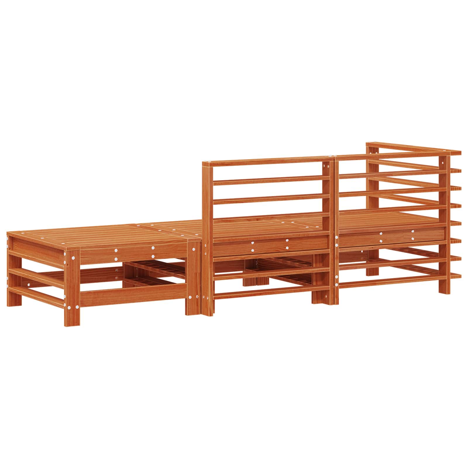 Sekcionalna sofa 3 Komad Vosak Smeđa Masivna borovina
