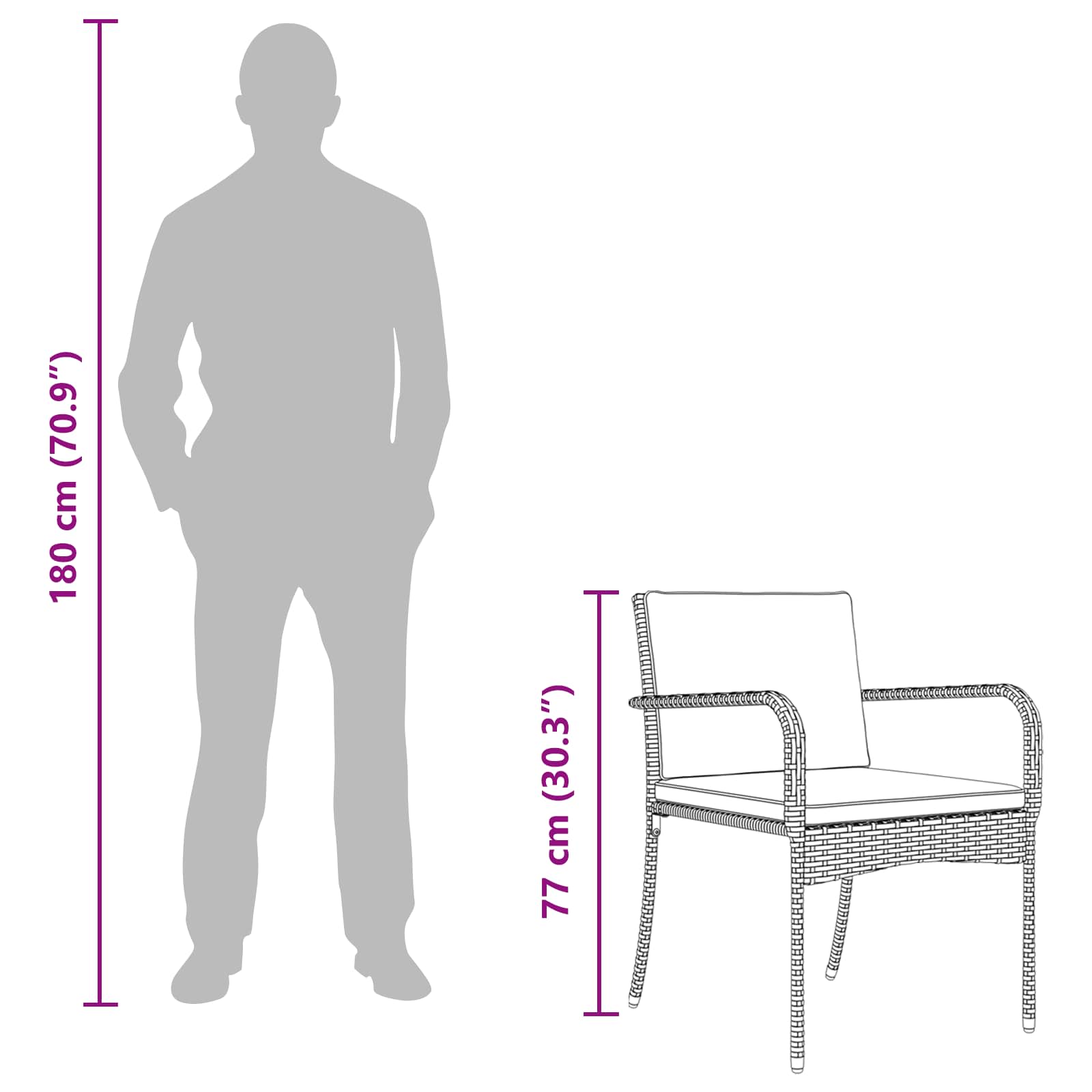 Bistro set za vrt s jastukom 3 pcs Sivi poliratan
