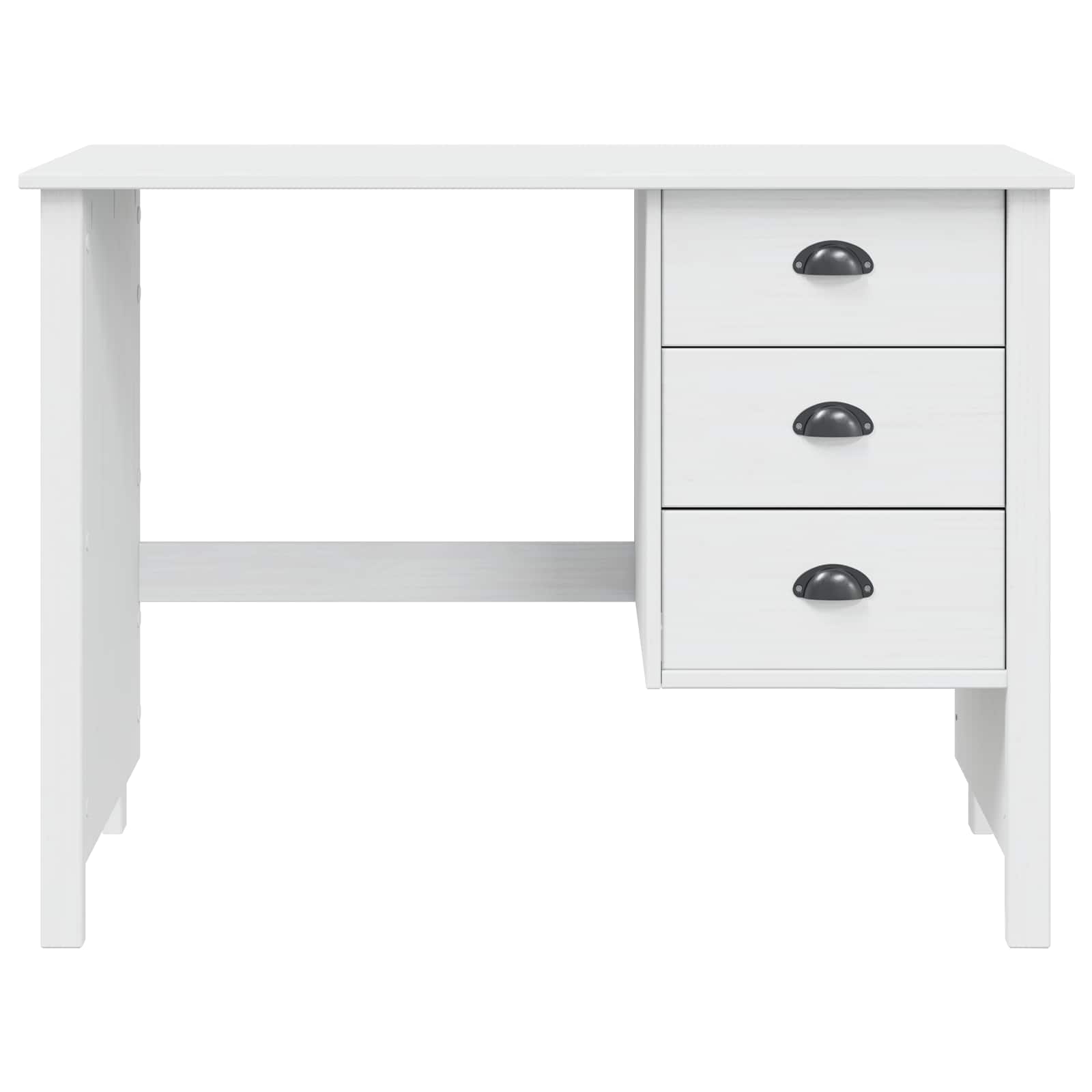 Stol s ladicama HILL Bijelo 100 x 45 x 74 cm Masivna borovina