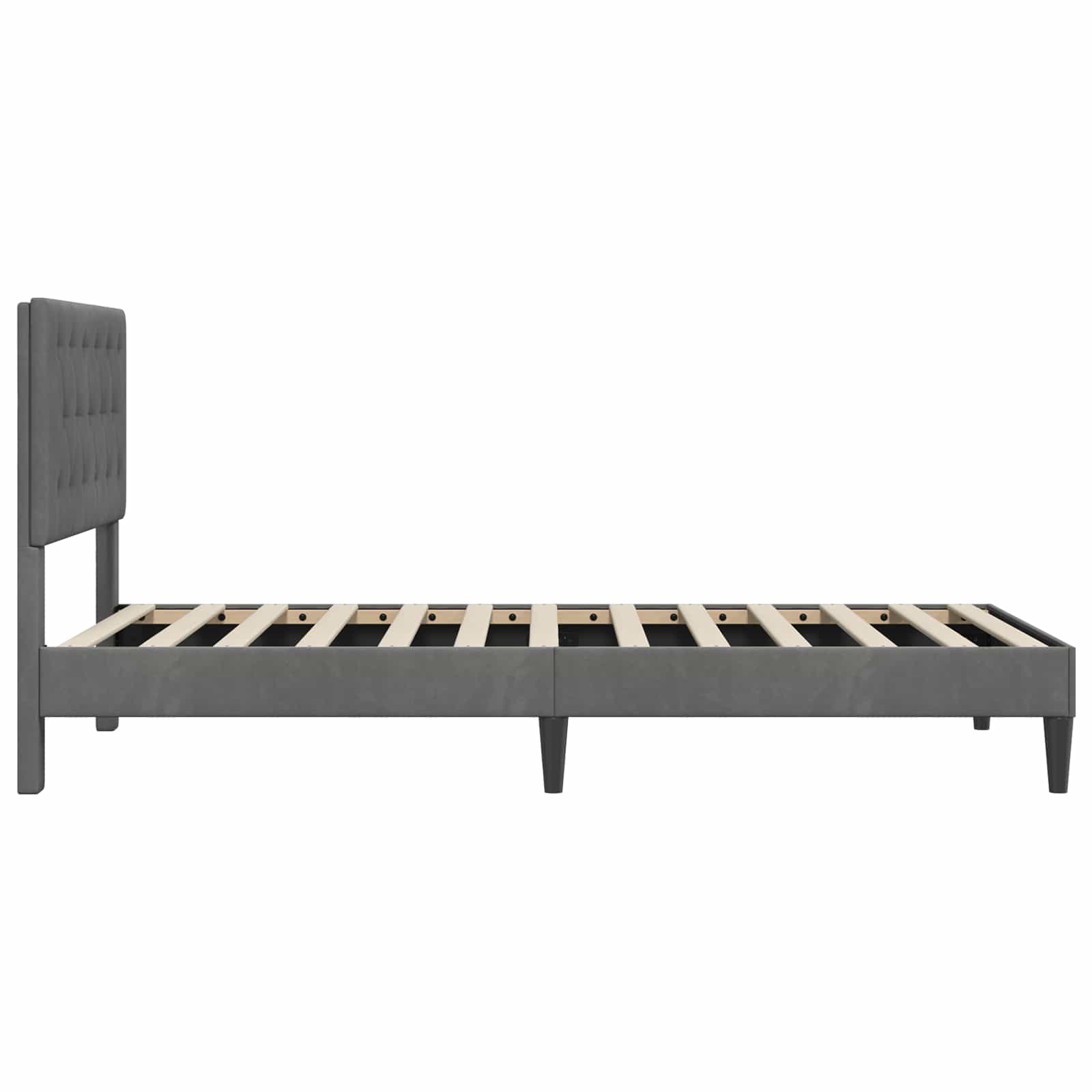 Krevetna konstrukcija s uzglavljem Tamnosiva 90 x 190 cm Baršun