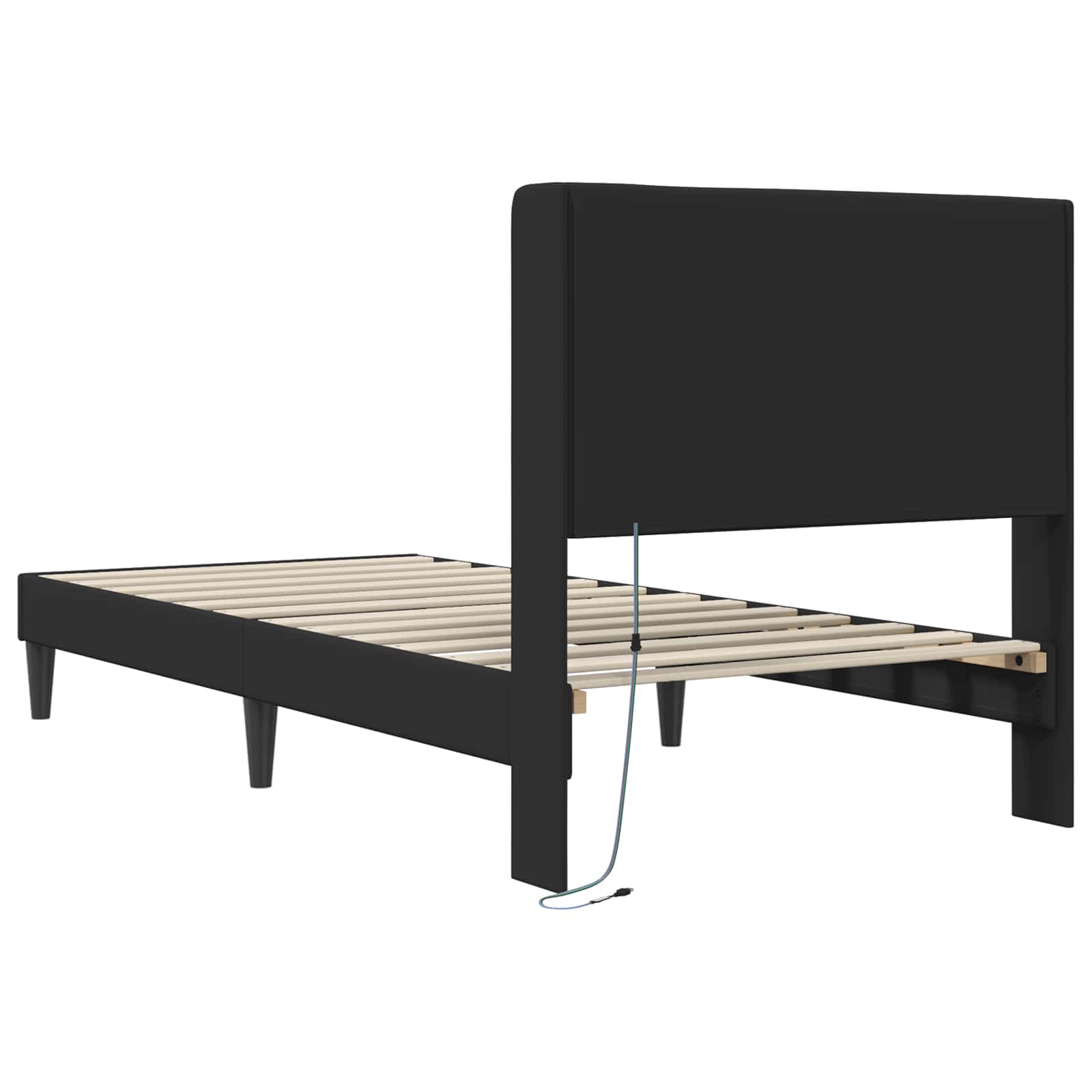 Krevetna konstrukcija Crna 90 x 190 cm Umjetna koža