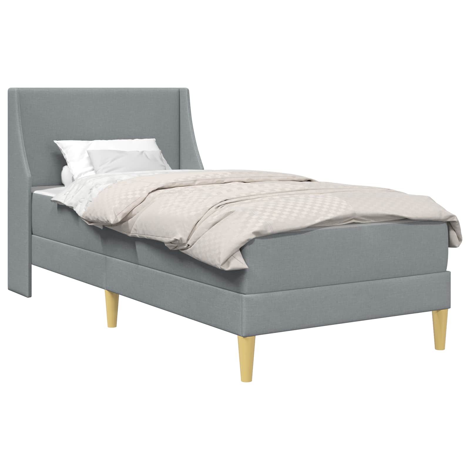 Okvir kreveta s madracem Svijetlo siva 100 x 200 cm Poliester