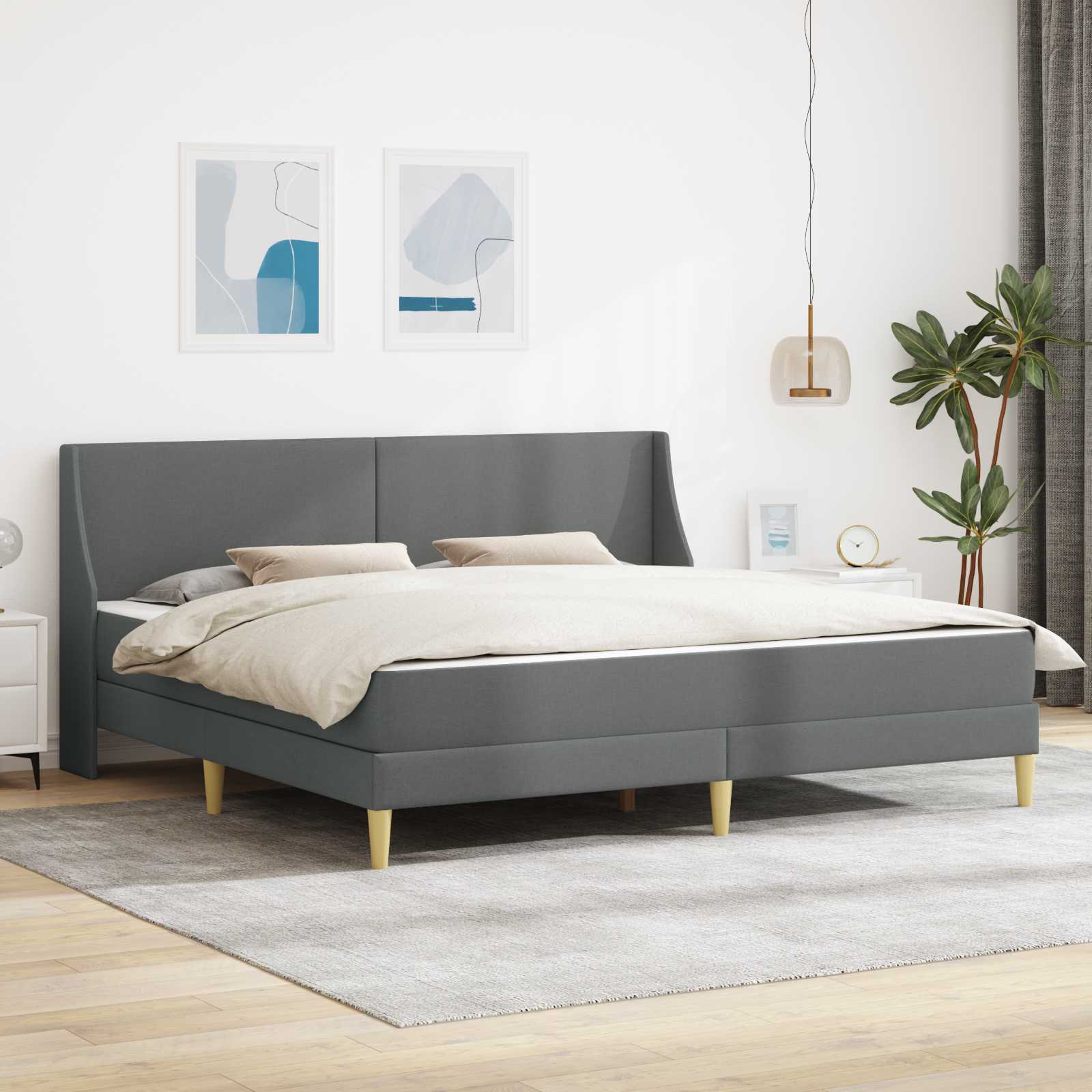 Okvir kreveta s madracem Tamno siva 180 x 200 cm Poliester