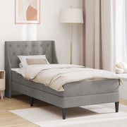 Okvir kreveta s madracem Svijetlo siva 90 x 190 cm Baršun