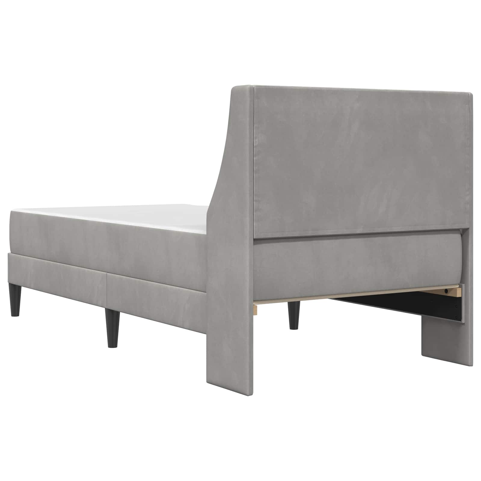 Okvir kreveta s madracem Svijetlo siva 90 x 190 cm Baršun