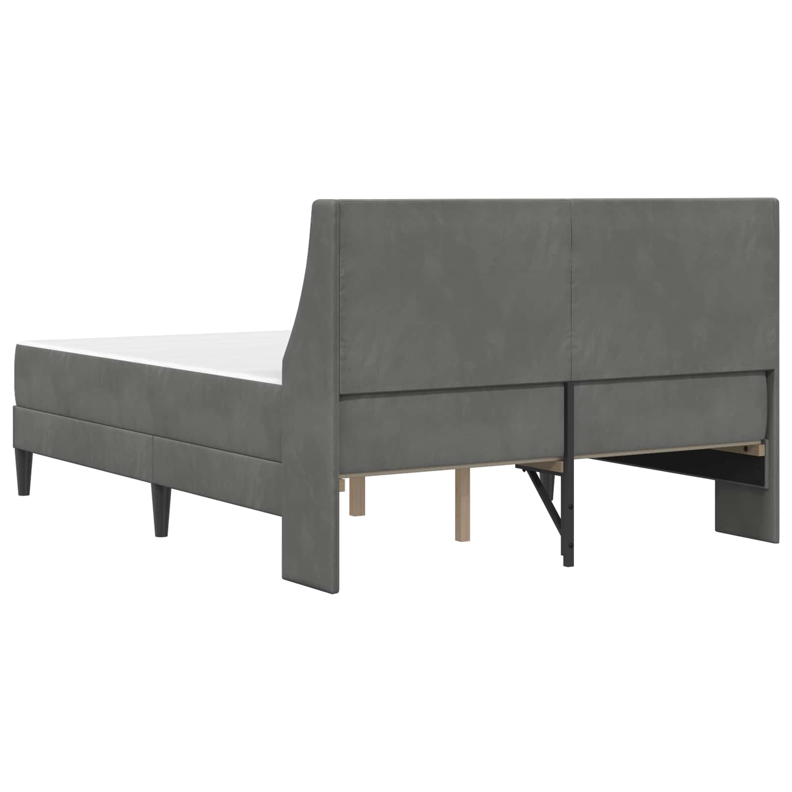 Okvir kreveta s madracem Tamno siva 140 x 190 cm Baršun