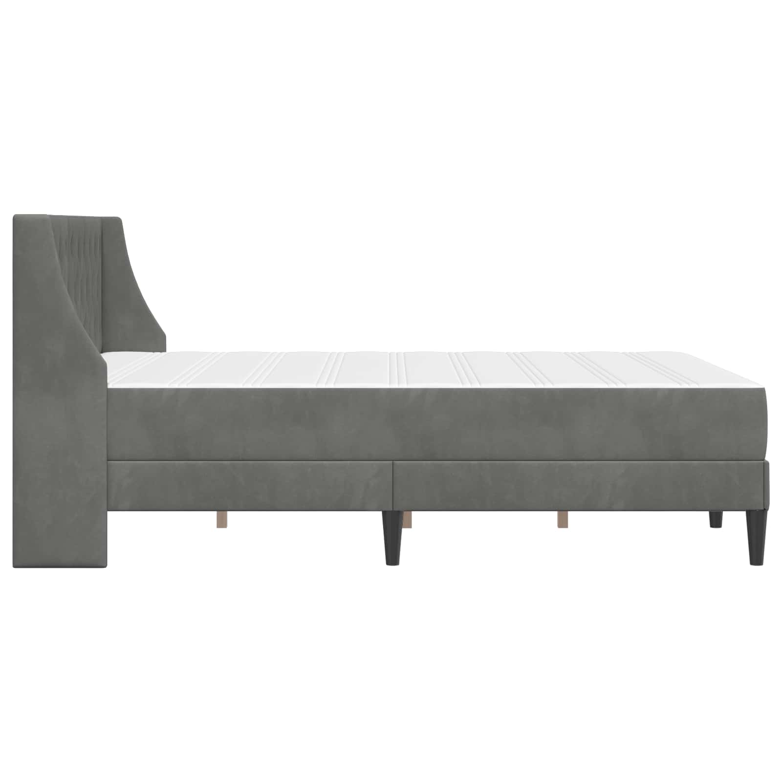 Okvir kreveta s madracem Tamno siva 140 x 190 cm Baršun