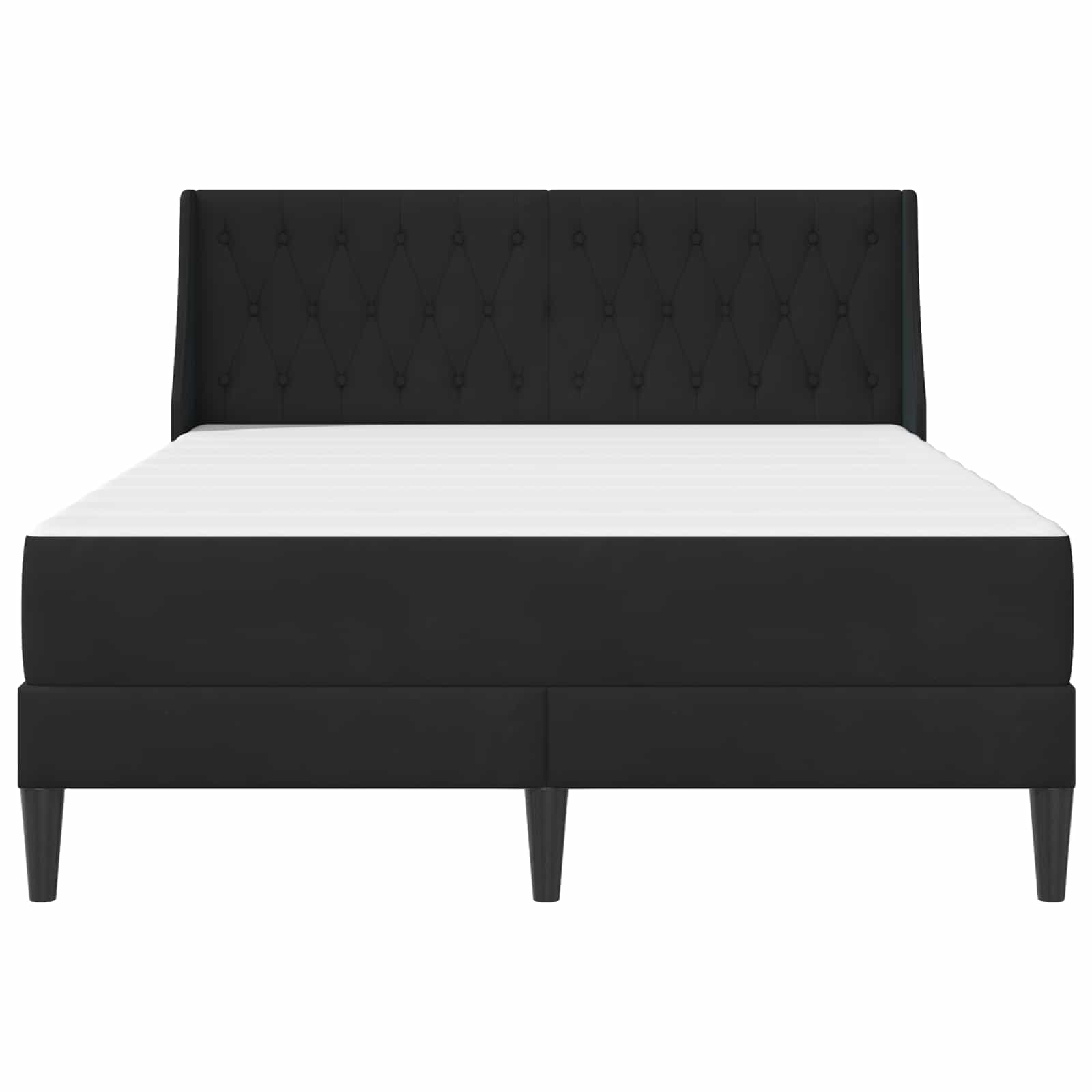 Okvir kreveta s madracem s madracem Crna 140 x 200 cm Baršun