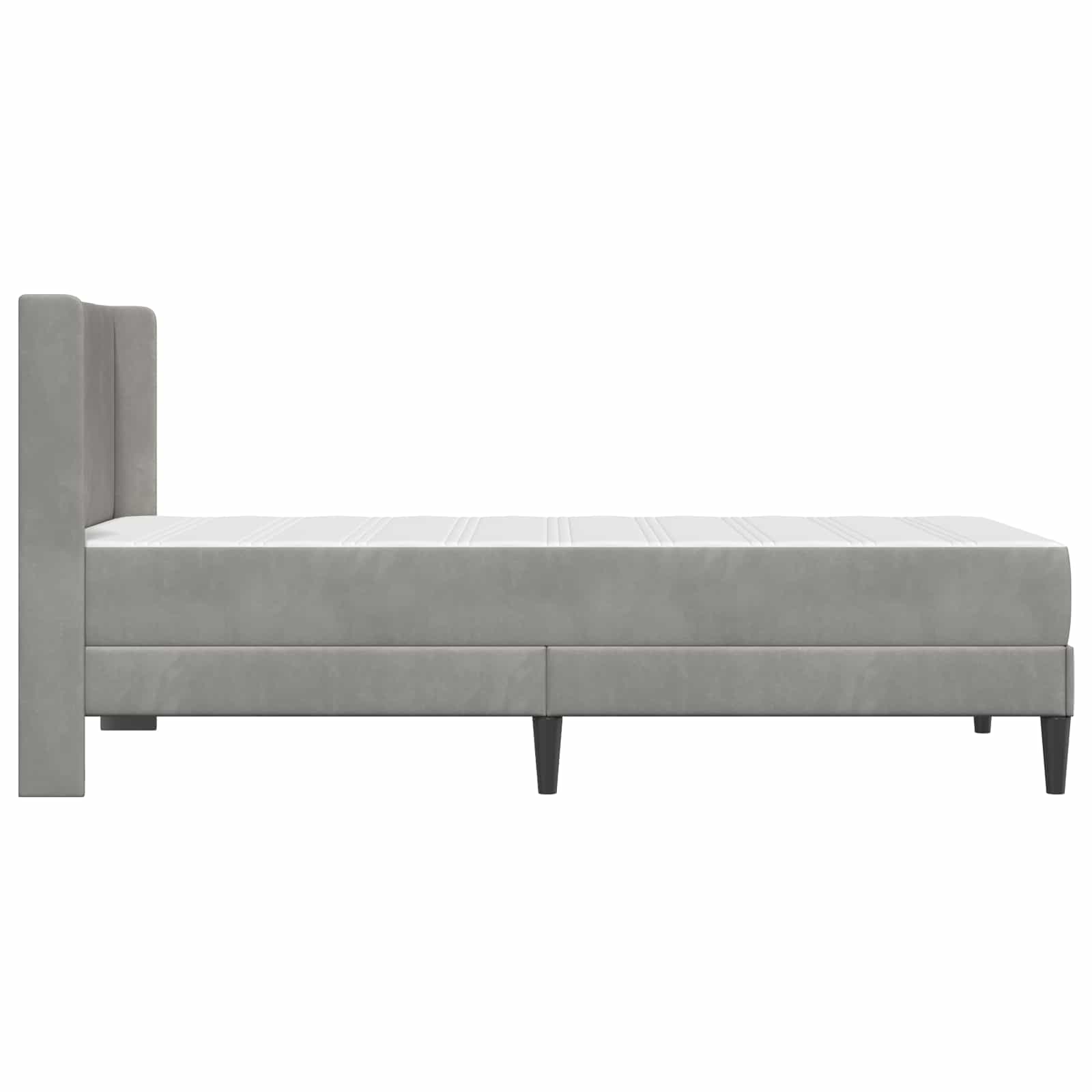 Okvir kreveta s madracem Svjetlosiva 80 x 200 cm Baršun