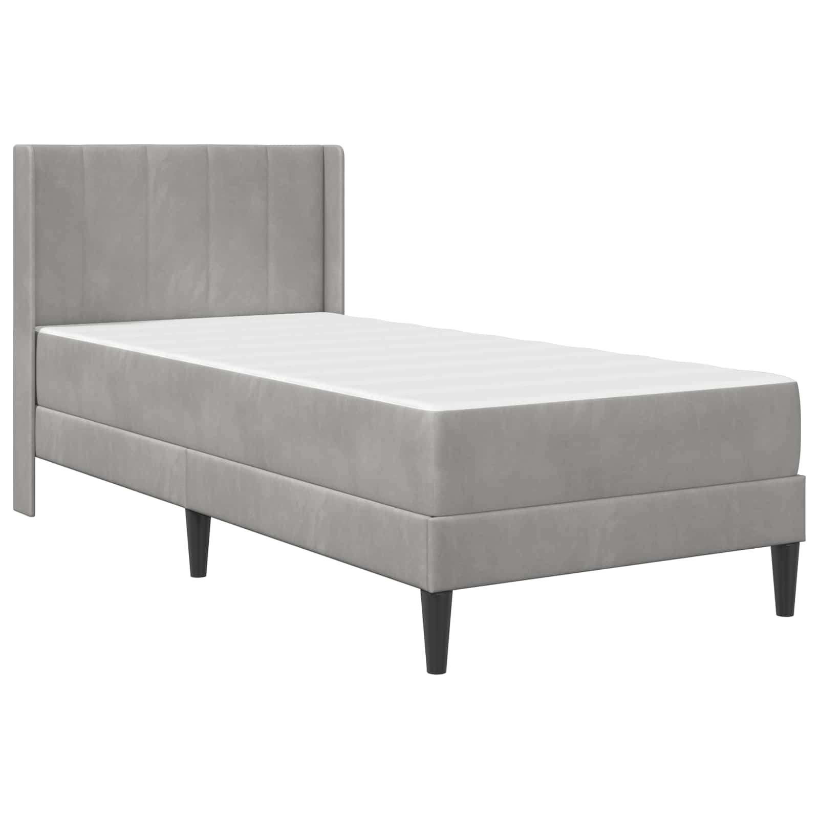 Okvir kreveta s madracem Svjetlosiva 90 x 190 cm Baršun