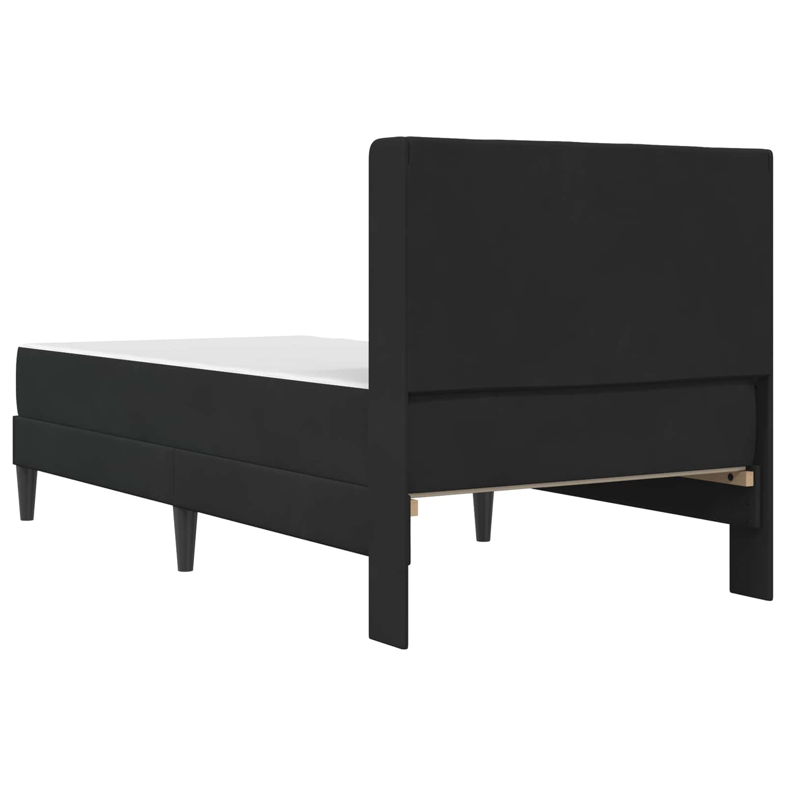 Okvir kreveta s madracem s uzglavljem Crna 90 x 190 cm Baršun