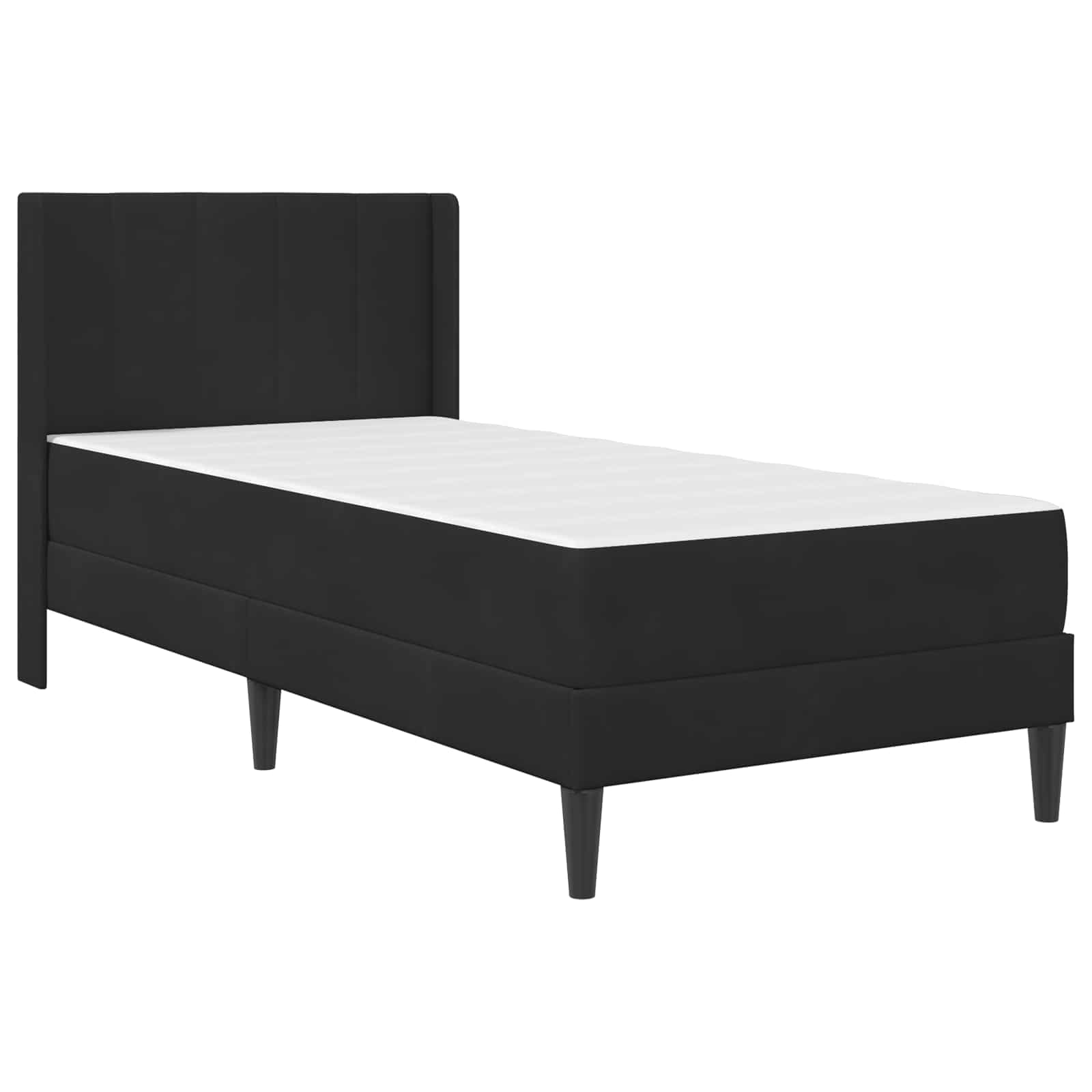 Okvir kreveta s madracem s uzglavljem Crna 100 x 200 cm Baršun