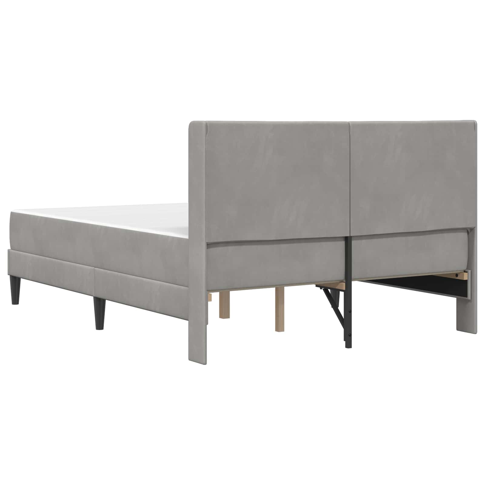 Okvir kreveta s madracem Svjetlosiva 140 x 190 cm Baršun