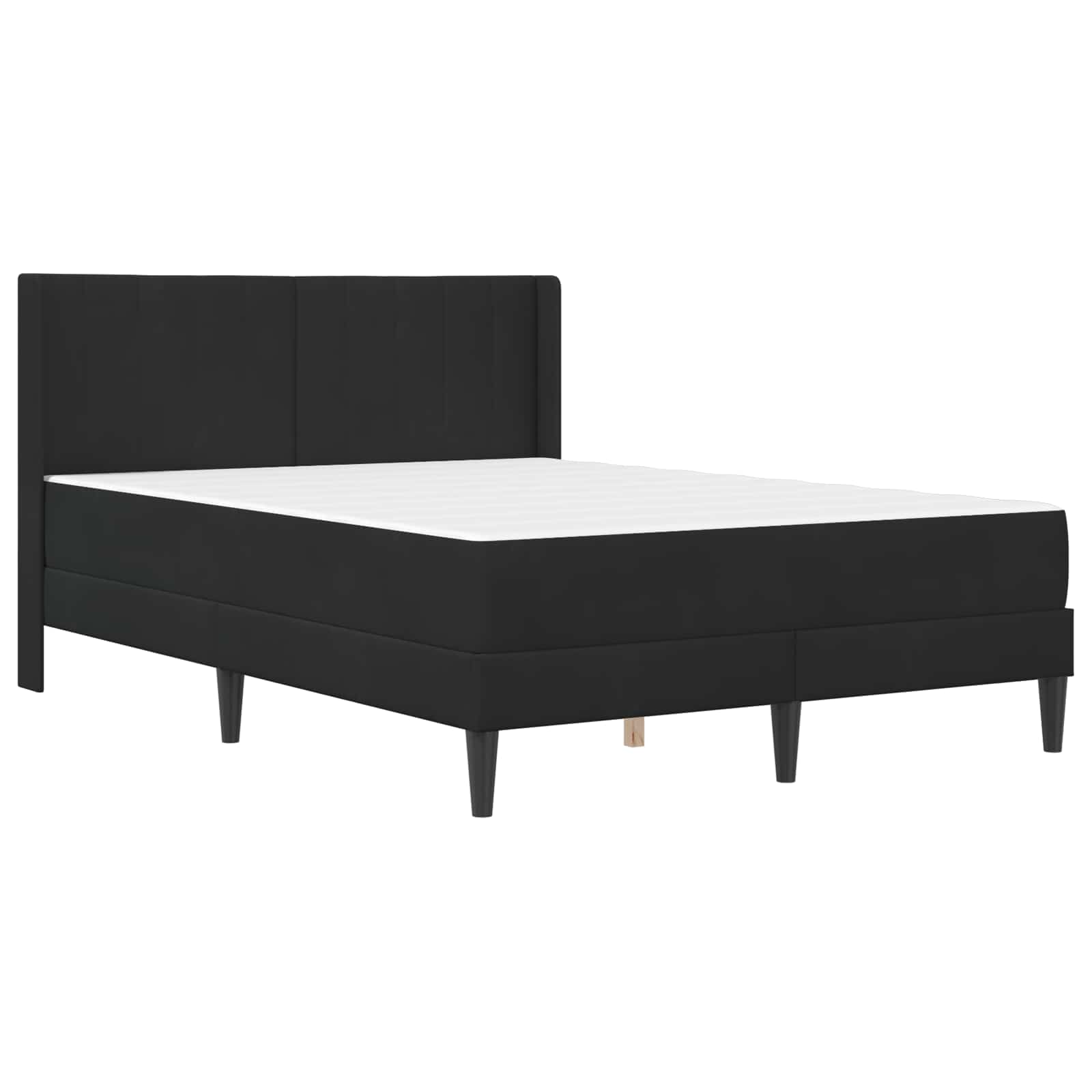 Okvir kreveta s madracem s uzglavljem Crna 140 x 190 cm Baršun