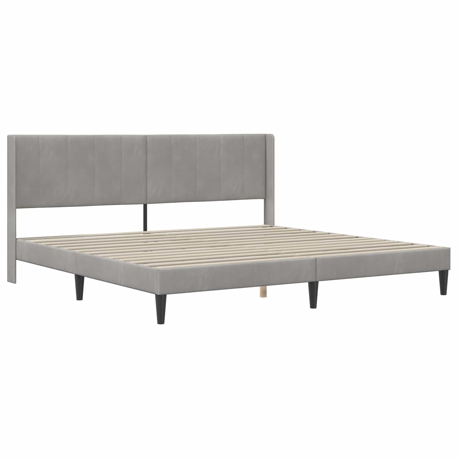 Okvir kreveta s madracem Svjetlosiva 180 x 200 cm Baršun