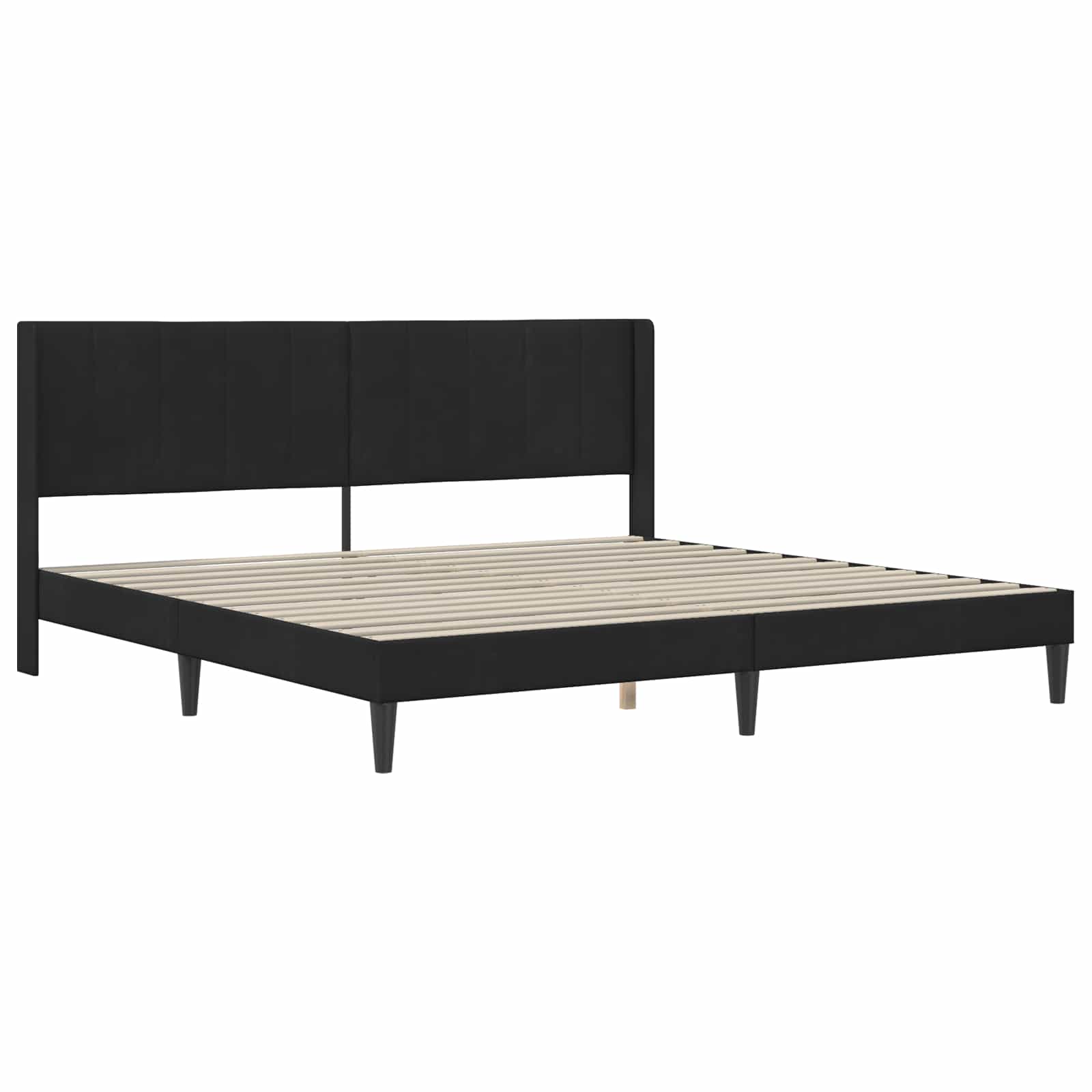 Okvir kreveta s madracem s uzglavljem Crna 180 x 200 cm Baršun