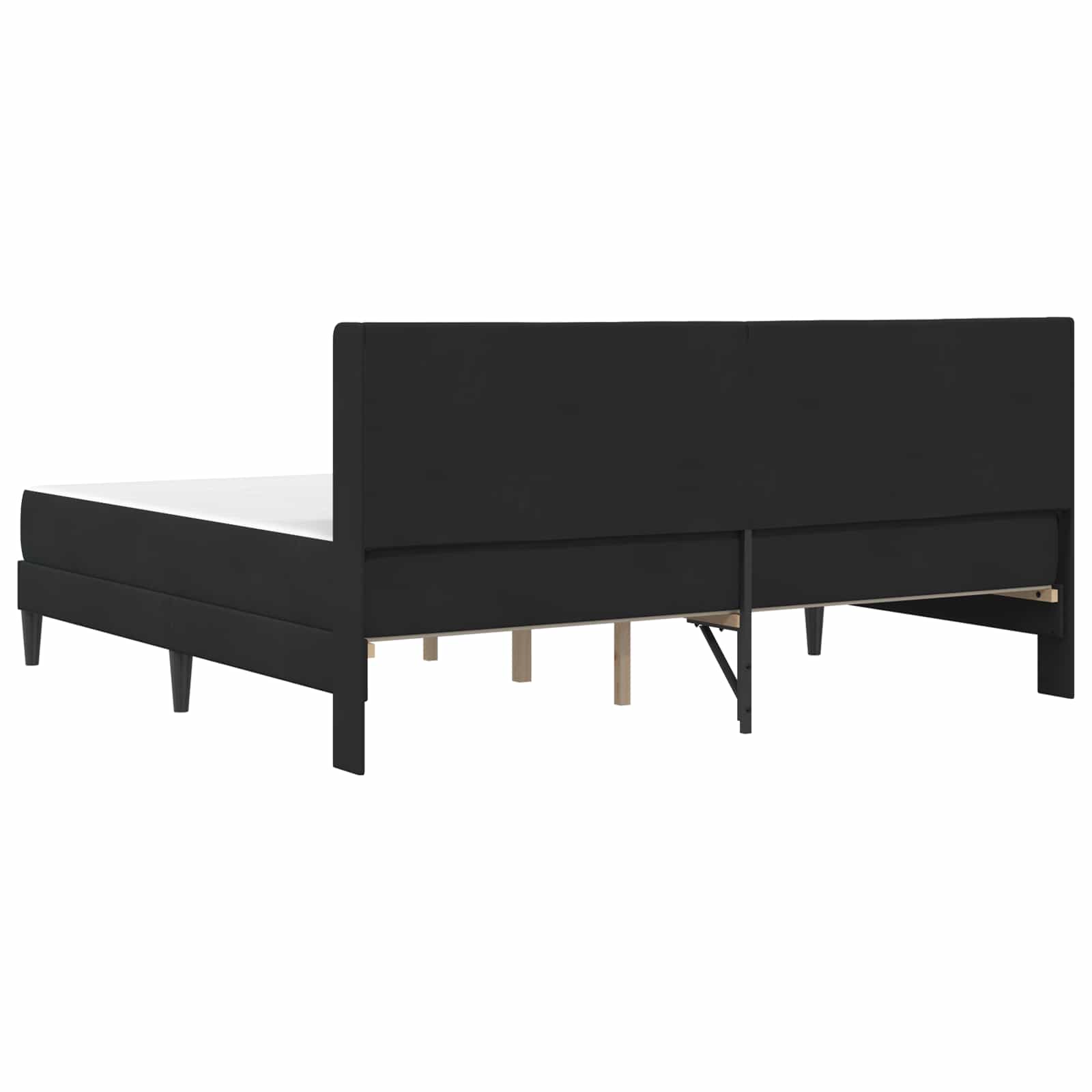 Okvir kreveta s madracem s uzglavljem Crna 180 x 200 cm Baršun