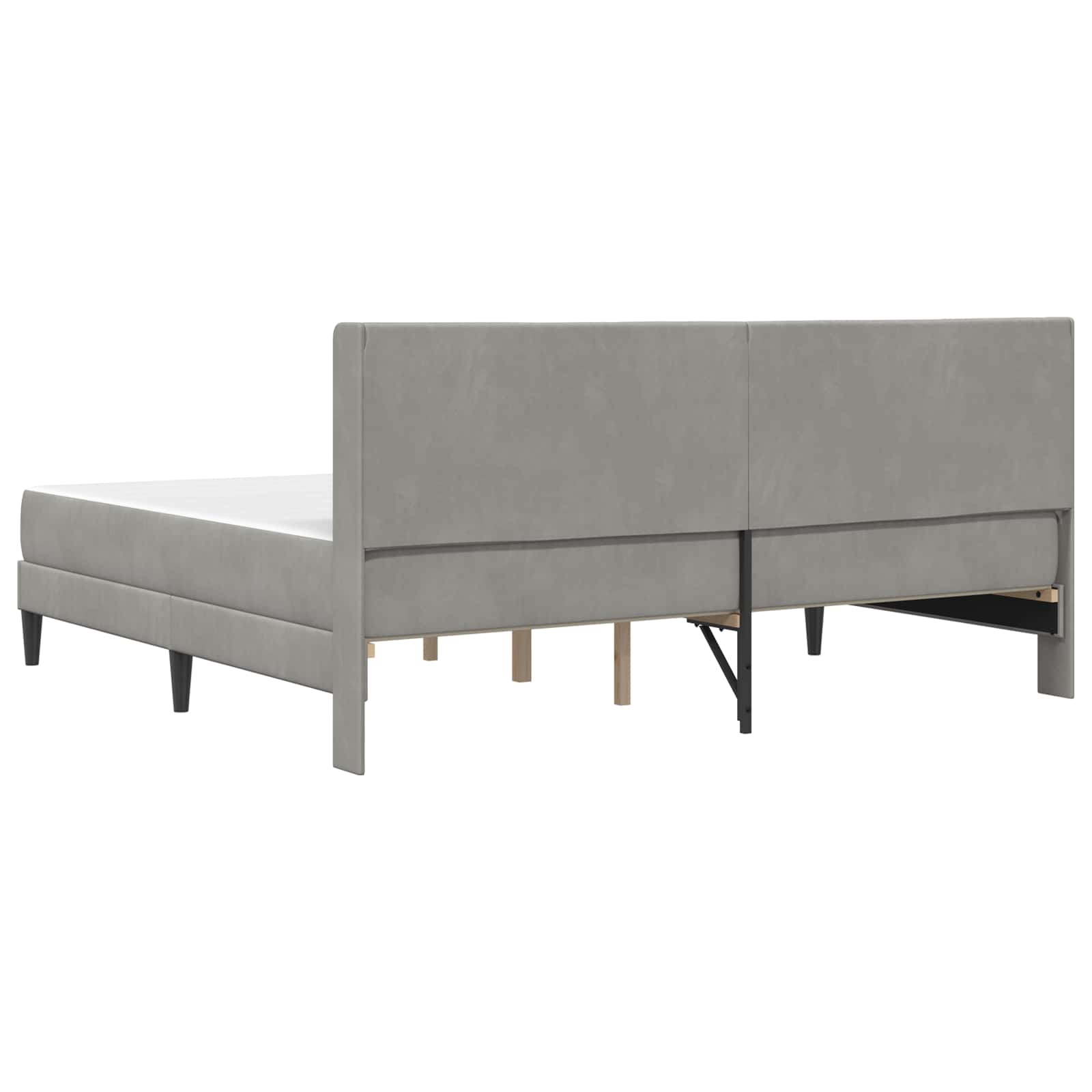 Okvir kreveta s madracem Svjetlosiva 200 x 200 cm Baršun