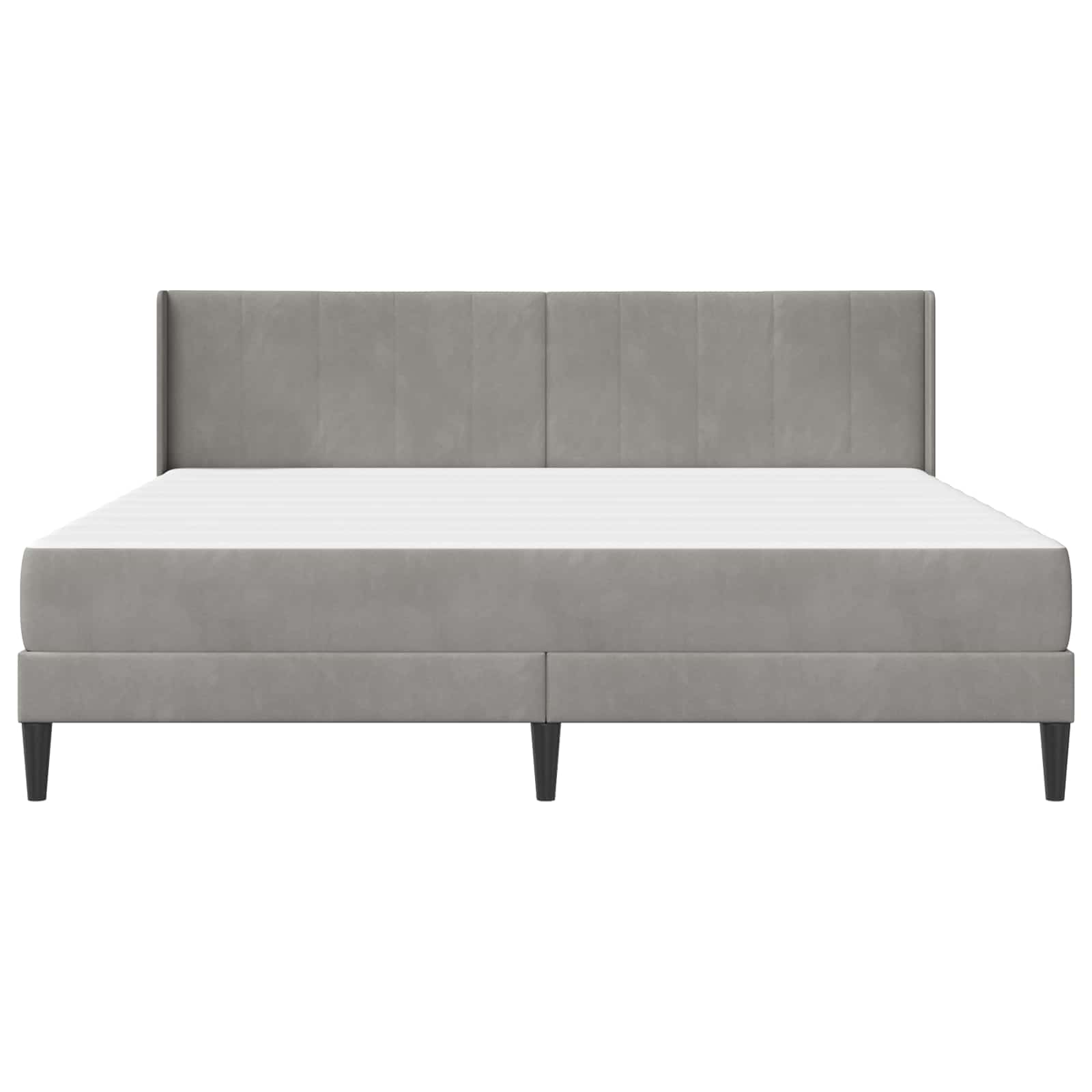 Okvir kreveta s madracem Svjetlosiva 200 x 200 cm Baršun