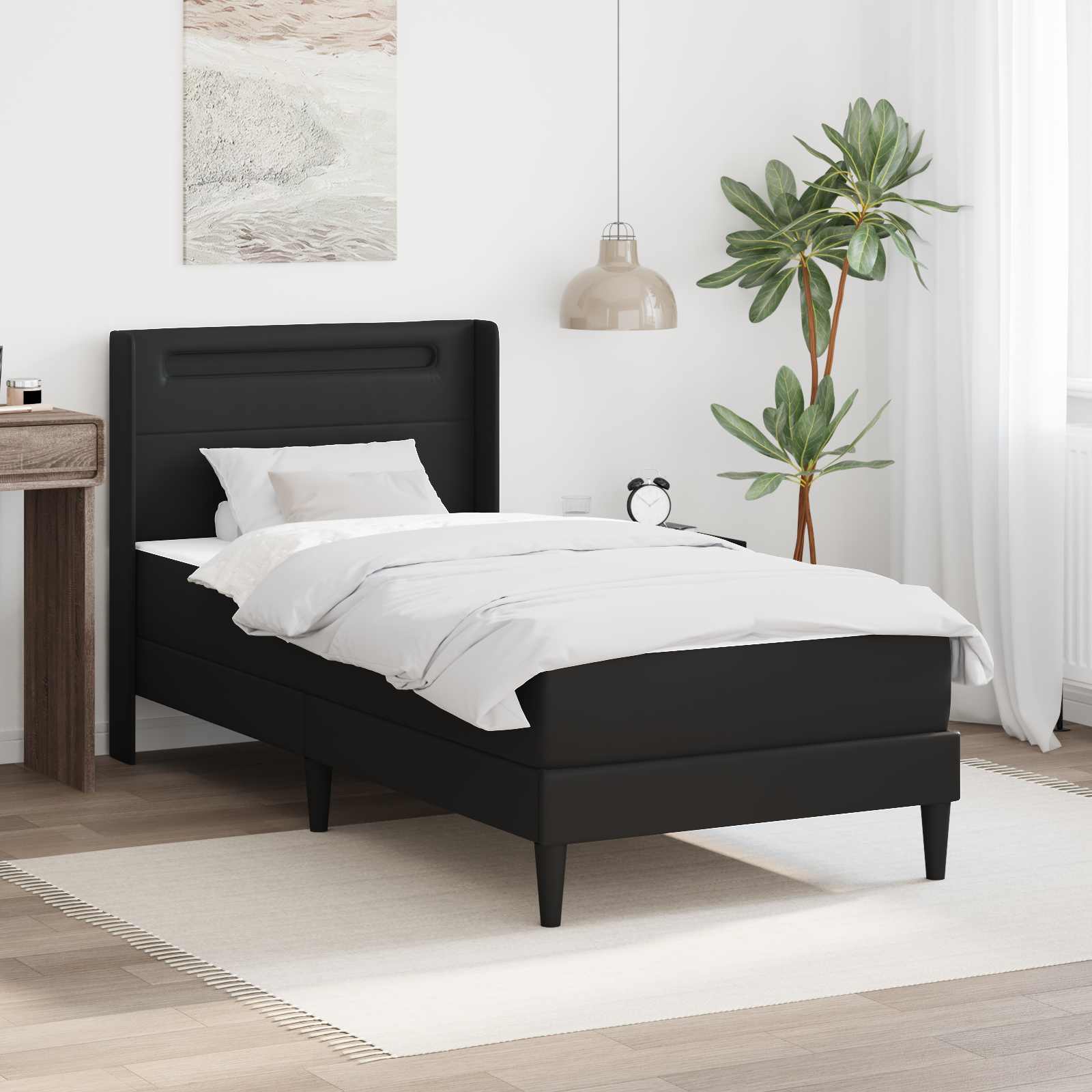 Okvir kreveta s madracem Crna 90 x 200 cm Umjetna koža