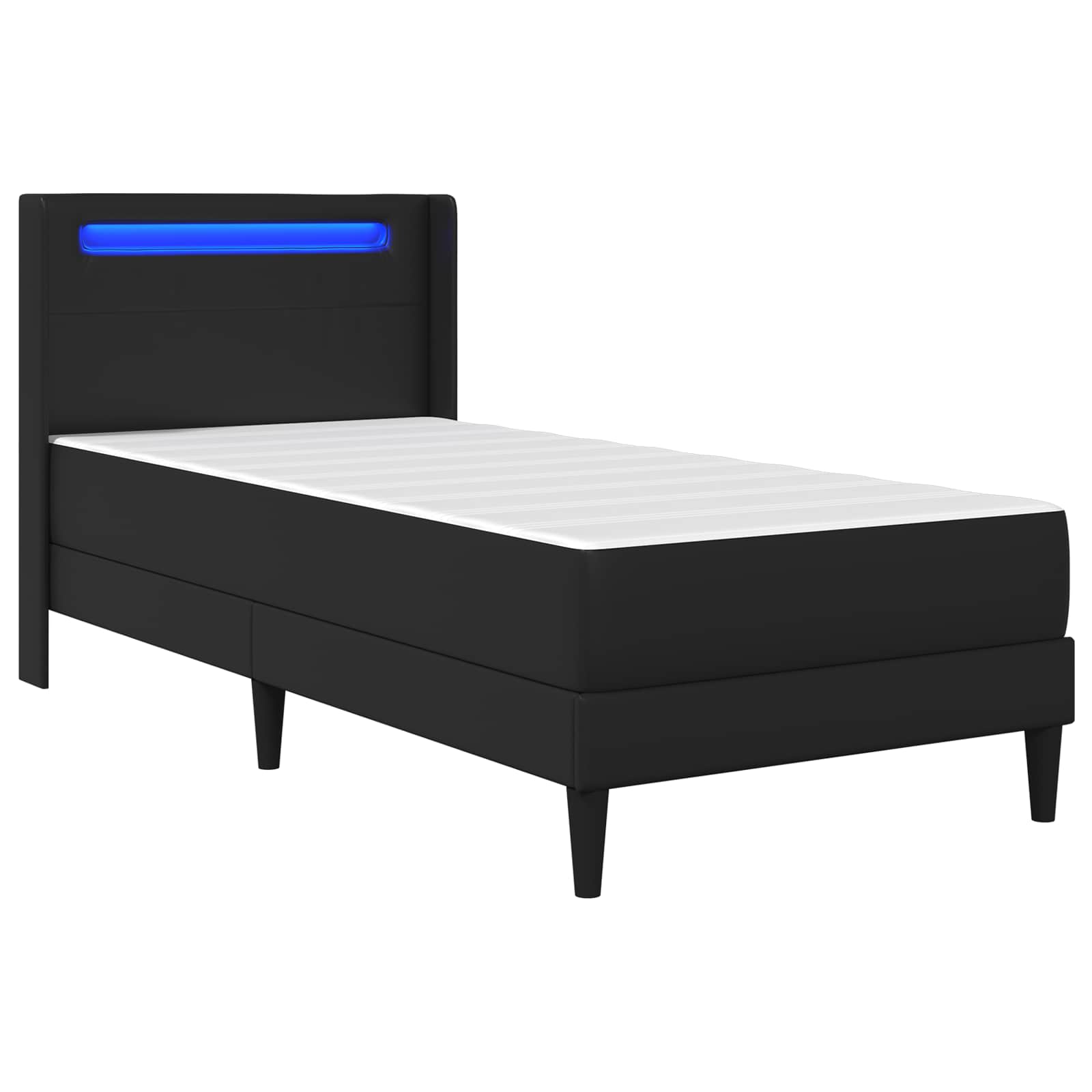 Okvir kreveta s madracem Crna 90 x 200 cm Umjetna koža