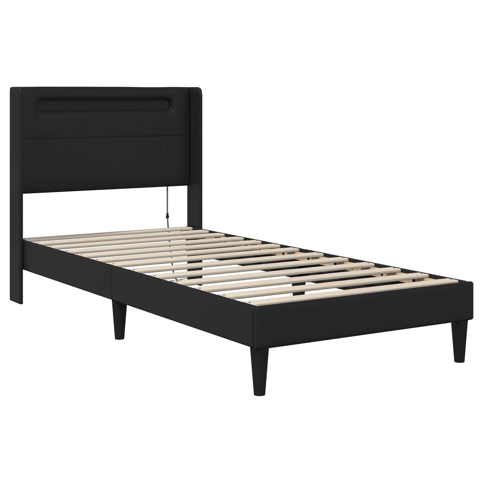 Okvir kreveta s madracem Crna 100 x 200 cm Umjetna koža