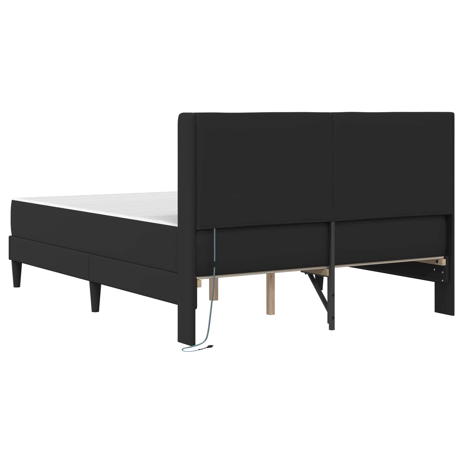 Okvir kreveta s madracem Crna 120 x 190 cm Umjetna koža