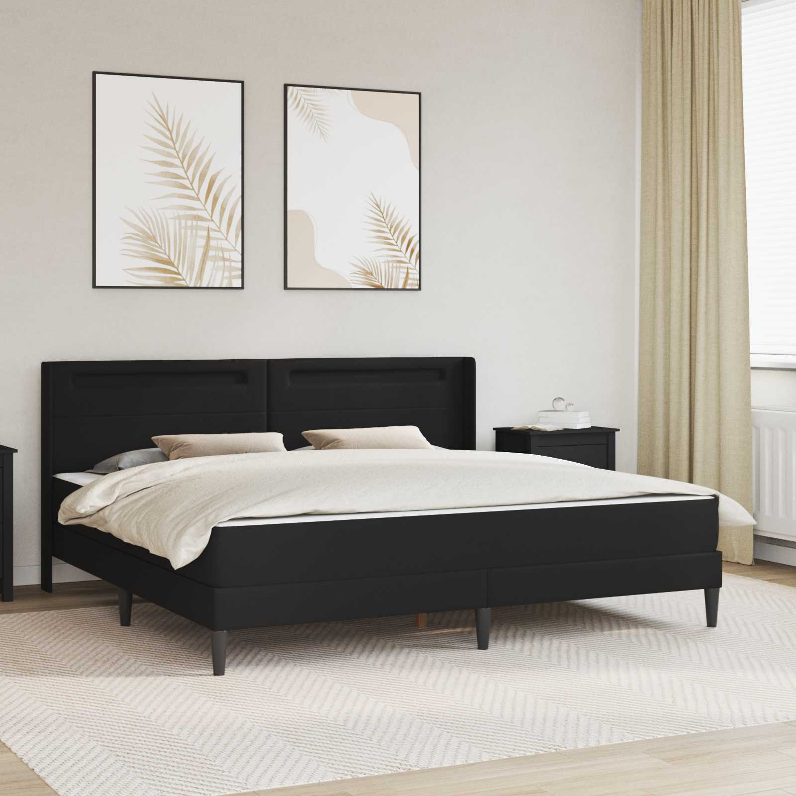 Okvir kreveta s madracem Crna 180 x 200 cm Umjetna koža
