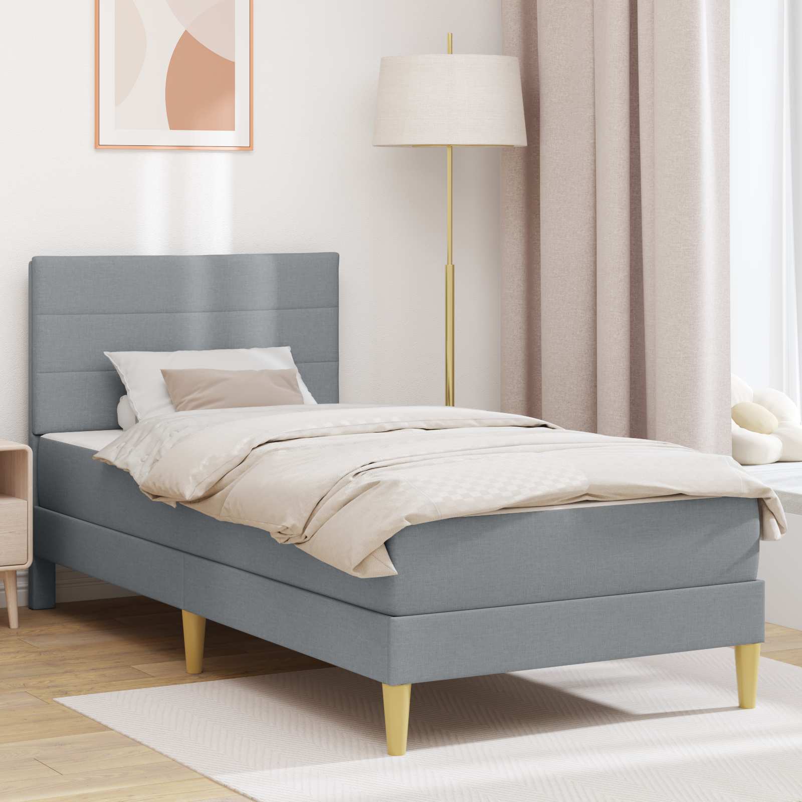 Krevetna konstrukcija Svijetlo siva 80 x 200 cm Poliester