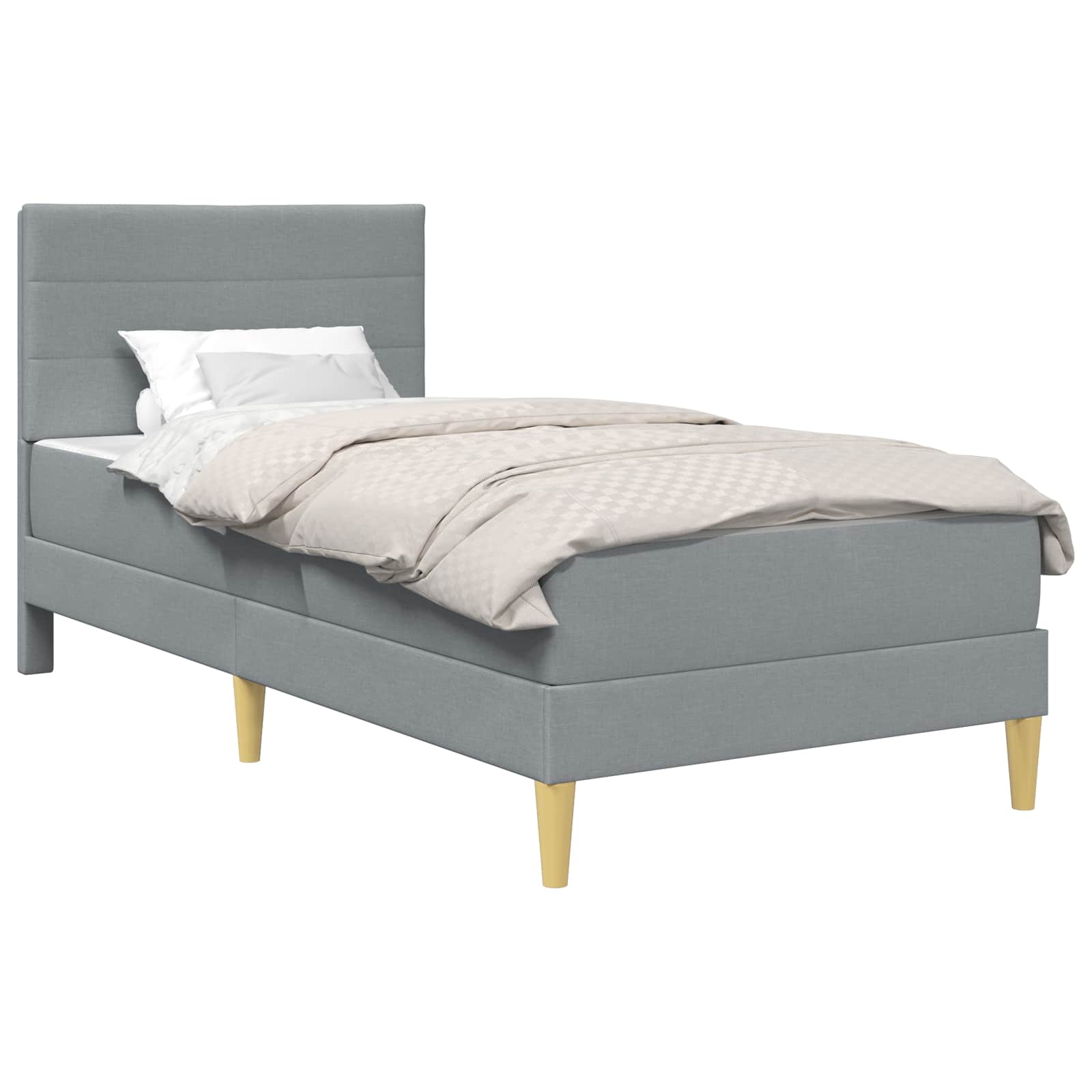 Krevetna konstrukcija Svijetlo siva 90 x 200 cm Poliester