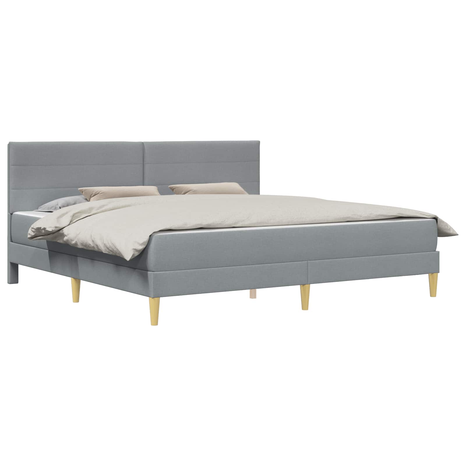 Krevetna konstrukcija Svijetlo siva 200 x 200 cm Poliester