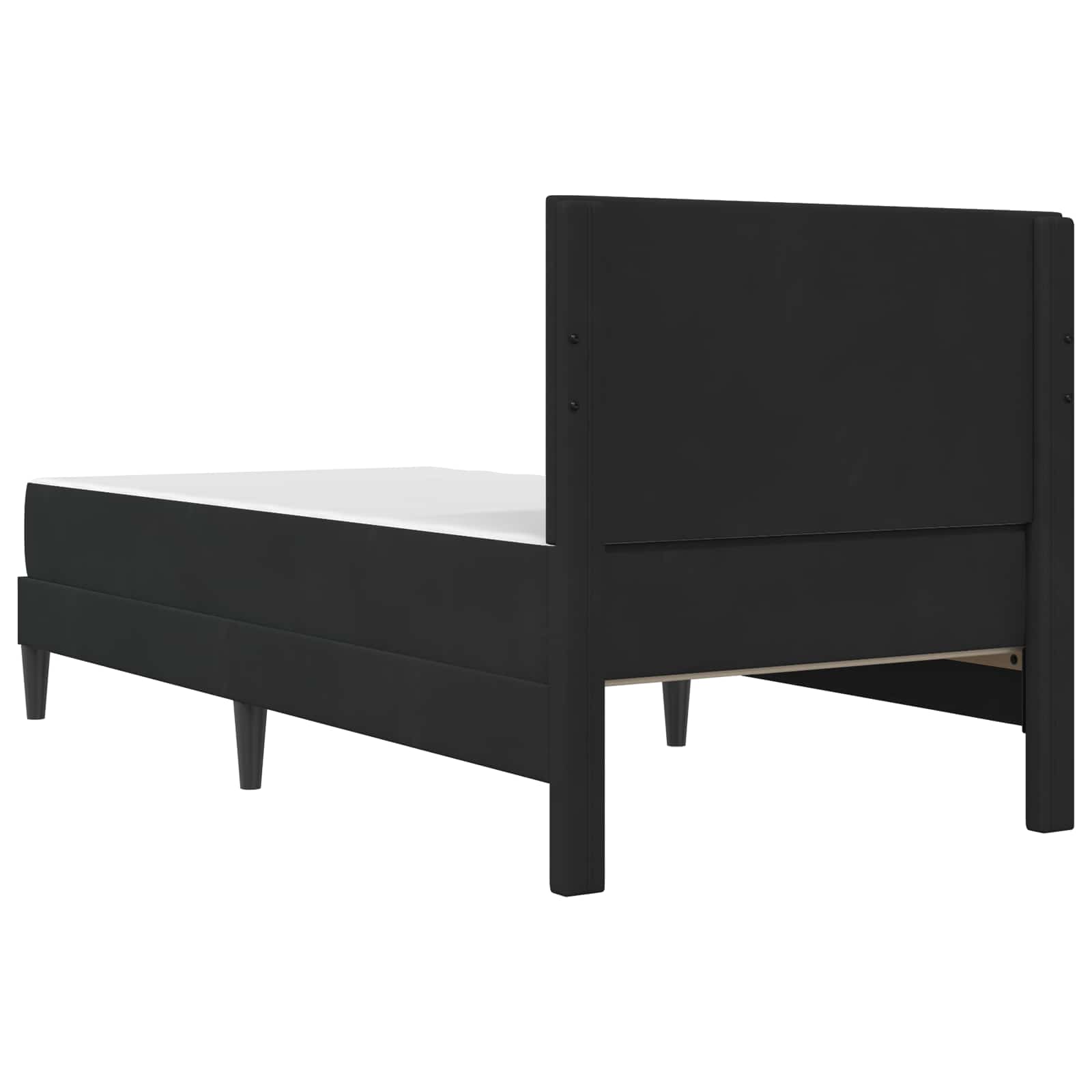 Okvir kreveta s madracem s uzglavljem Crna 90 x 190 cm Baršun