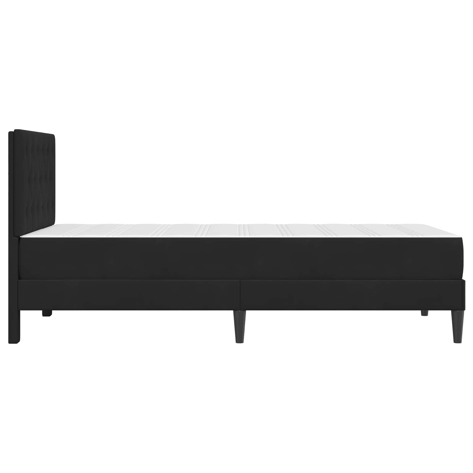Okvir kreveta s madracem s uzglavljem Crna 90 x 190 cm Baršun
